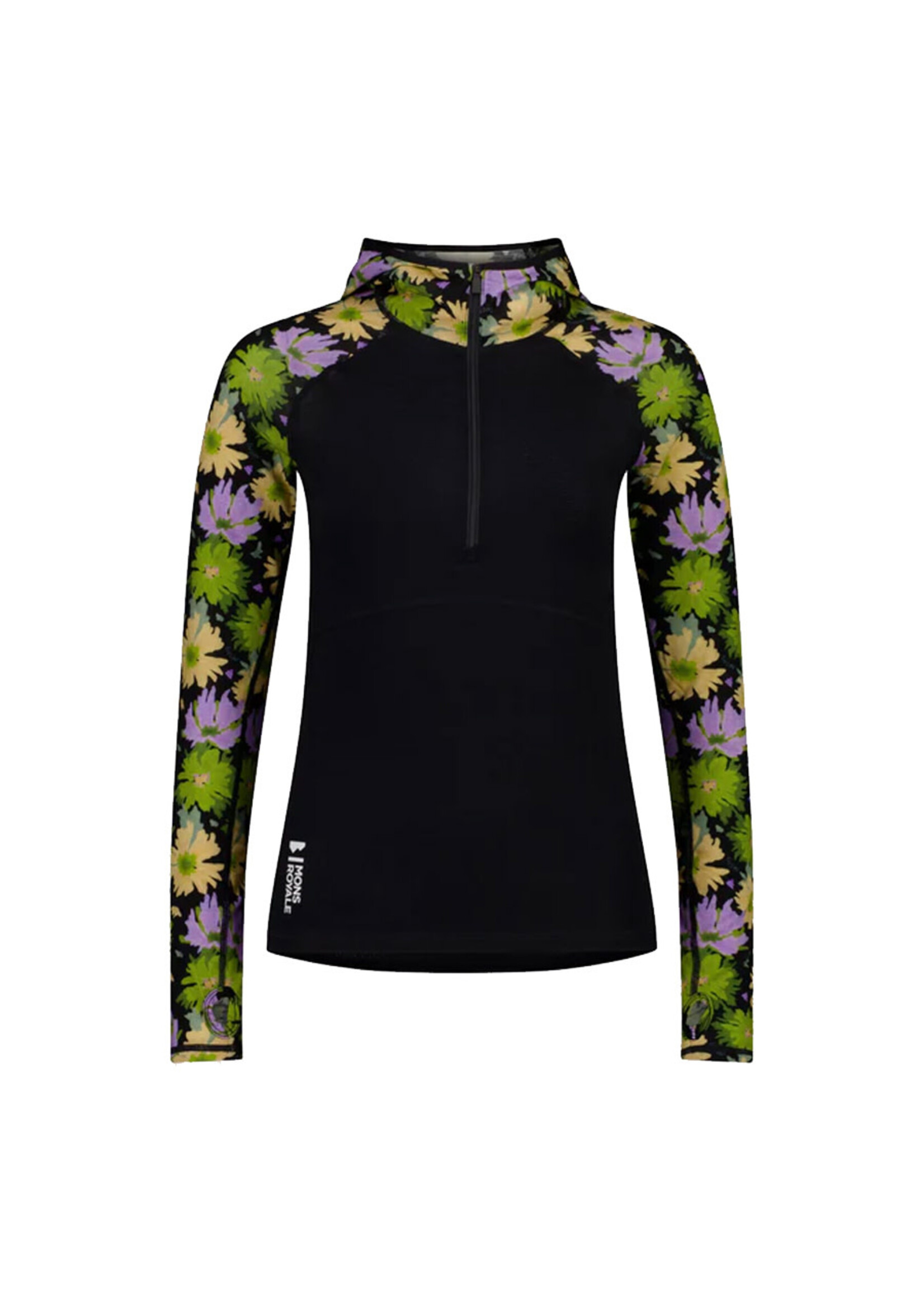 MONS ROYALE Chandail à capuchon BELLA / Alpine Bloom & Black (Femme)