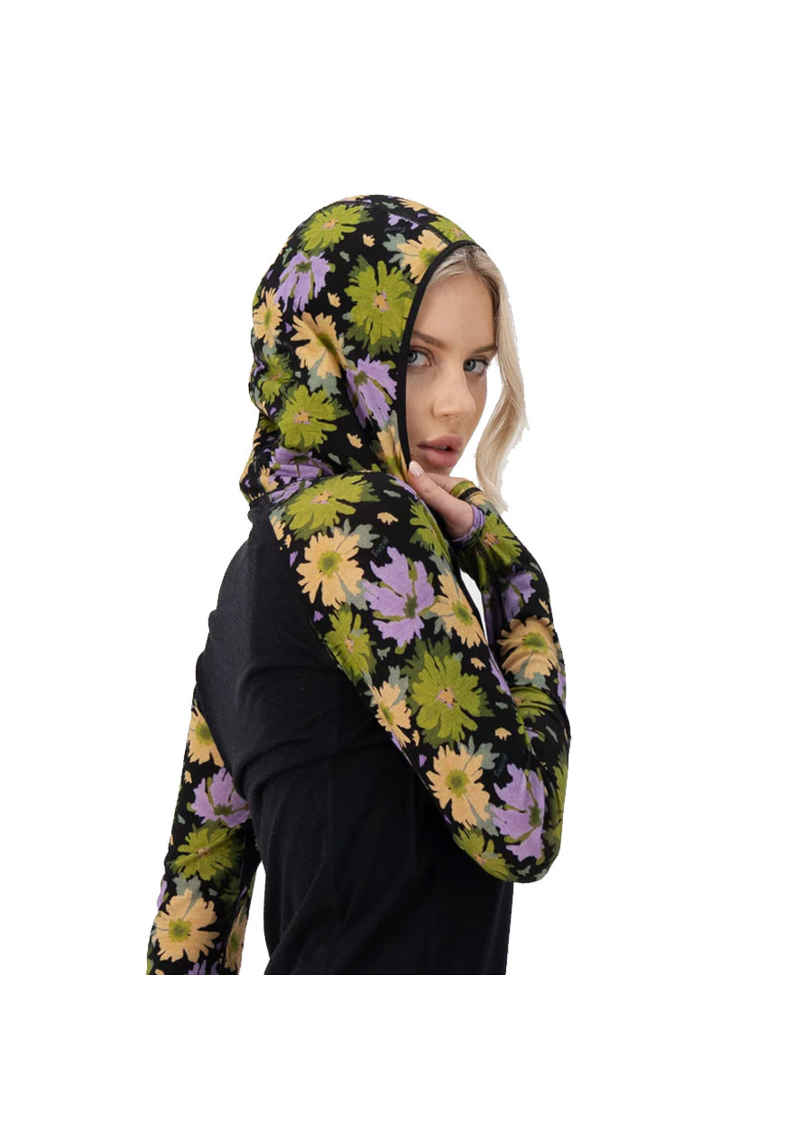 MONS ROYALE Chandail à capuchon BELLA / Alpine Bloom & Black (Femme)