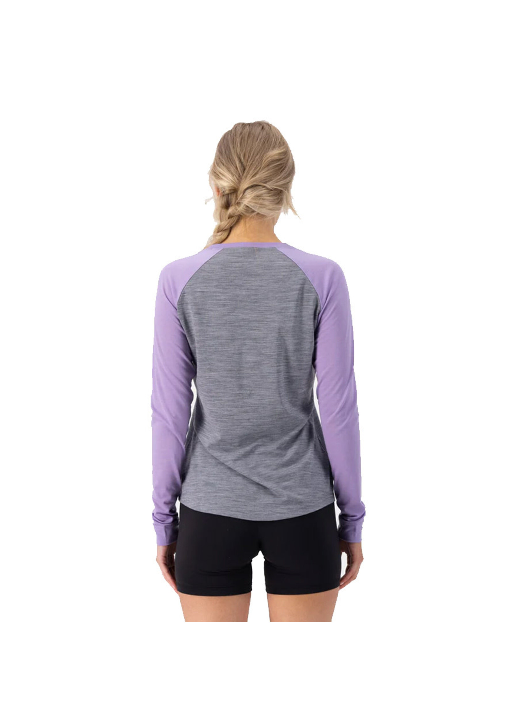 MONS ROYALE T-shirt à manches longues ICON RAGLAN / Grey Heather & Lupin (Femme)