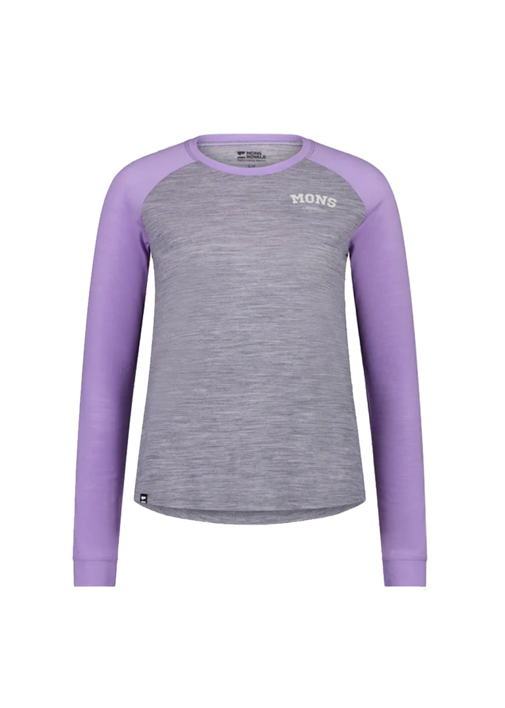 MONS ROYALE T-shirt à manches longues ICON RAGLAN / Grey Heather & Lupin (Femme)
