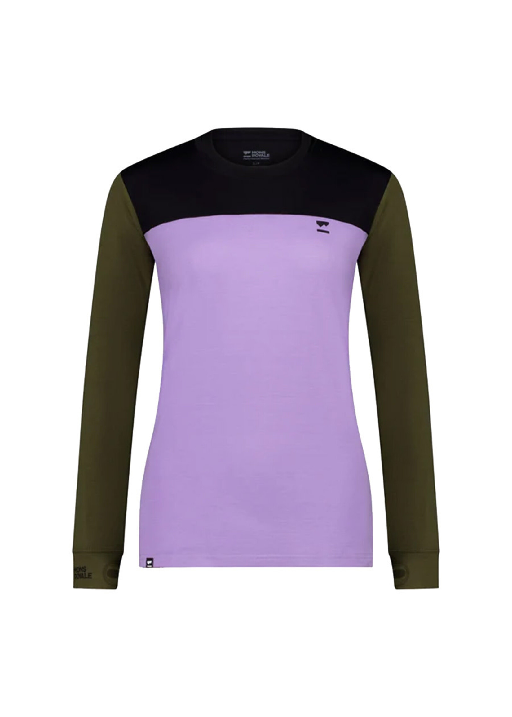 MONS ROYALE T-shirt à manches longues YOTEI / Lupin & Dark Olive & Black (Femme)