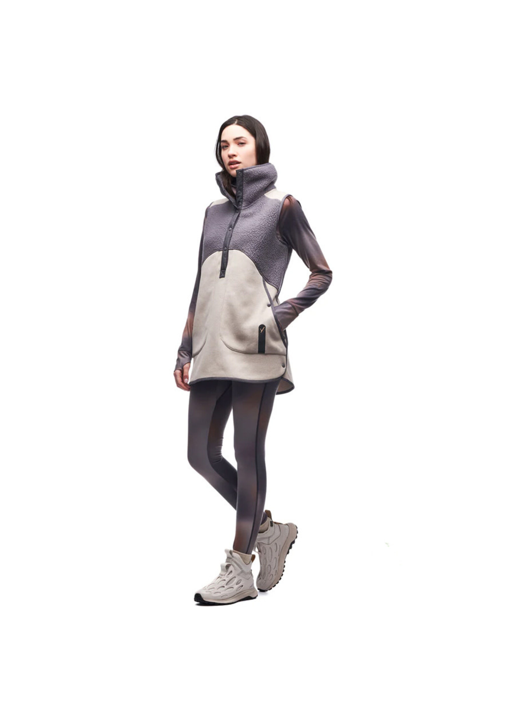 INDYEVA Tunique MEZCLA / Titanium & Flax (Femme)