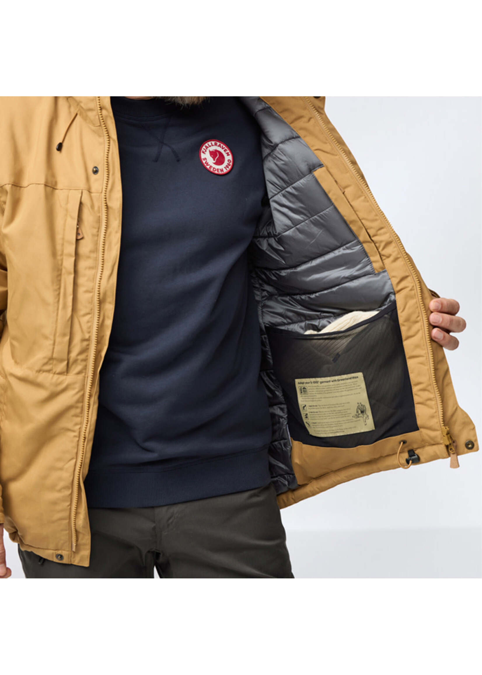 FJALL RAVEN Veste isolante à capuchon SKOGSÖ / Laurel Green (Homme)