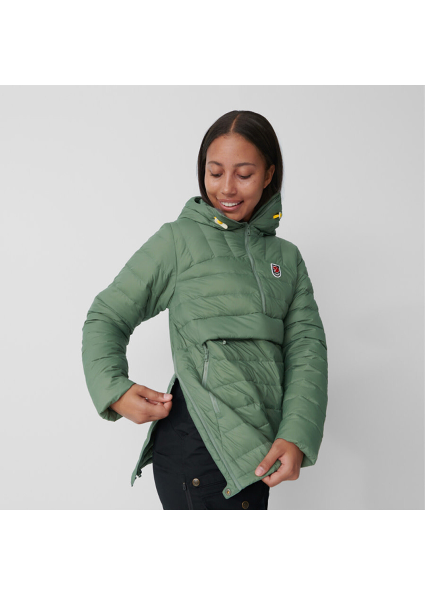 FJALL RAVEN Veste anorak EXPEDITION PACK DOWN / Patina Green (Femme)