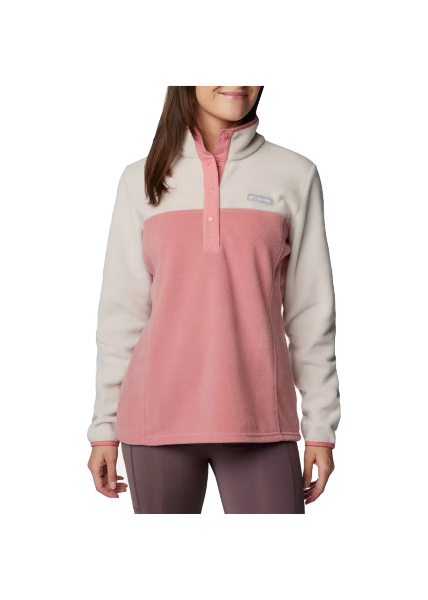 COLUMBIA Chandail polaire à ½  boutons-pression BENTON SPRINGS / Dark Stone & Pink (Femme)