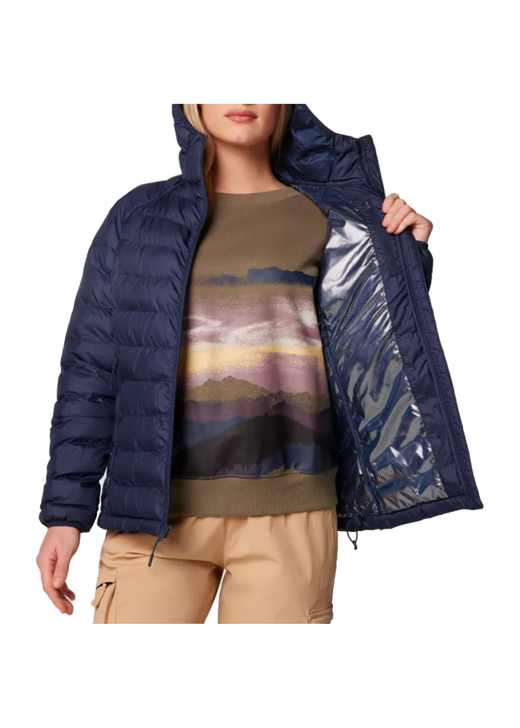 COLUMBIA Veste à capuchon POWDER LITE II / Navy (Femme)