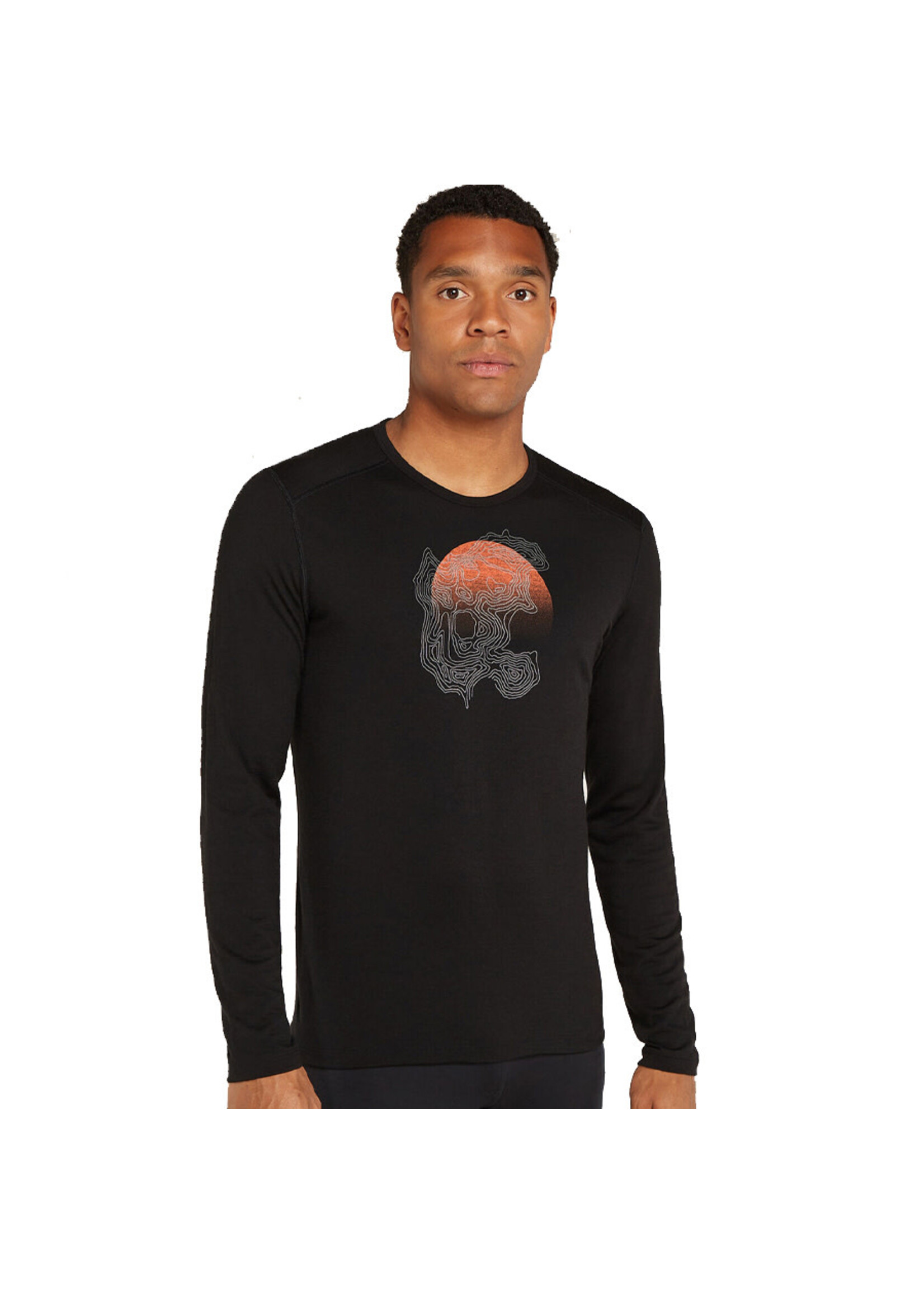 ICEBREAKER Chandail 200 OASIS RUAPEHU ROUND / Noir (Homme)