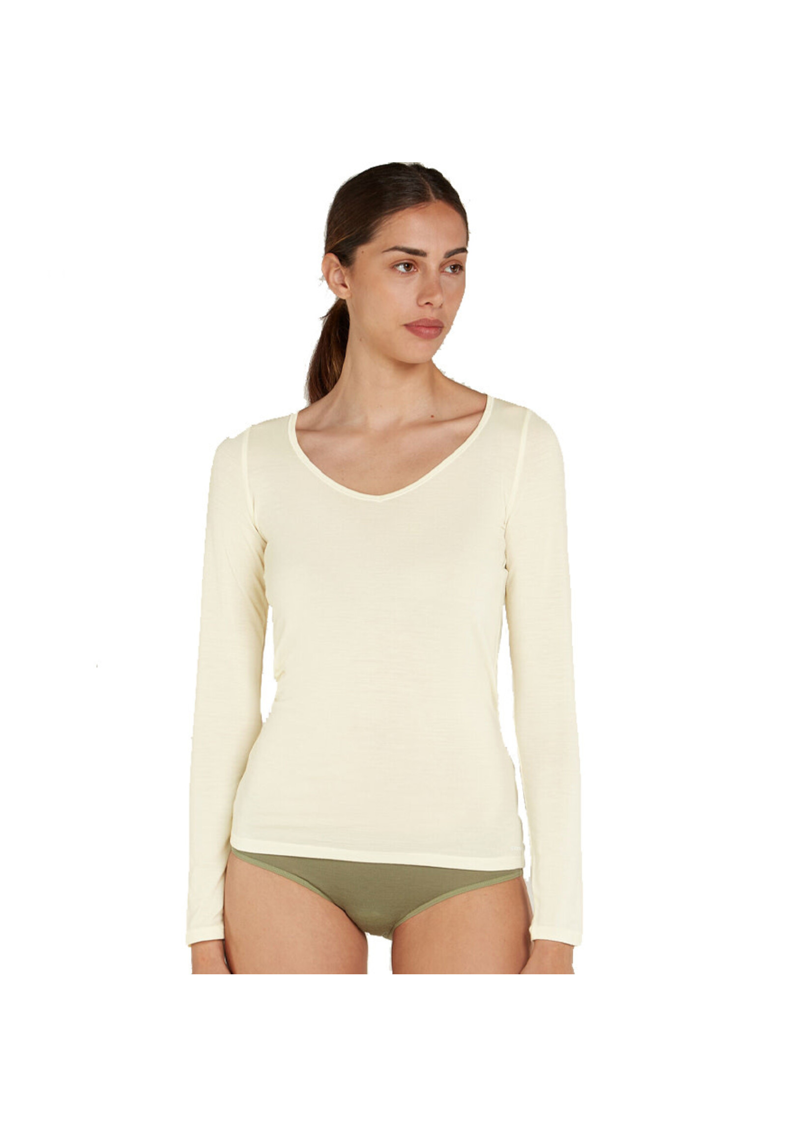 ICEBREAKER Haut à manches longues à encolure ronde SIREN SWEETHEART / Undyed (Femme)
