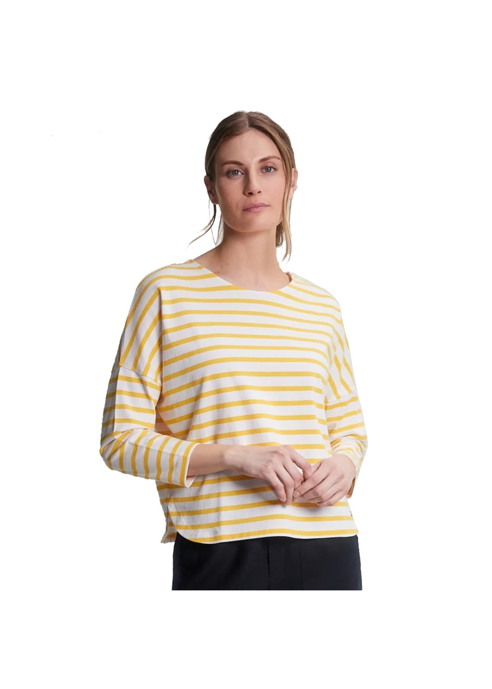 FIG Chandail NEWPORT 7/8 SLEEVES BRETON / White mimosa stripe (Femme)