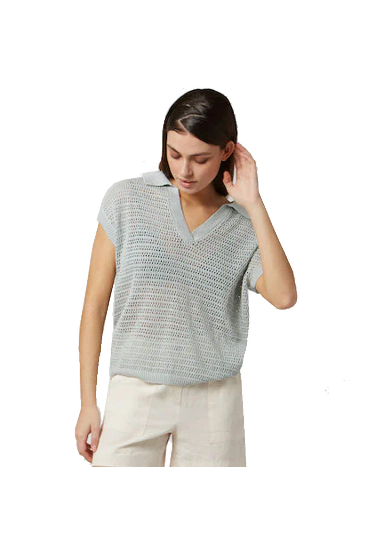FIG Chandail AGIA CROCHET POLO / Breeze (Femme)