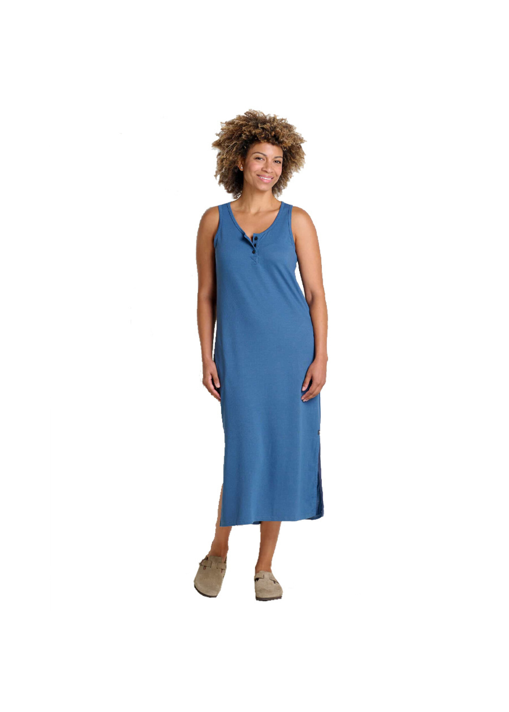 TOAD & CO Robe PIRU HENLEY MIDI / Pacific blue (Femme)