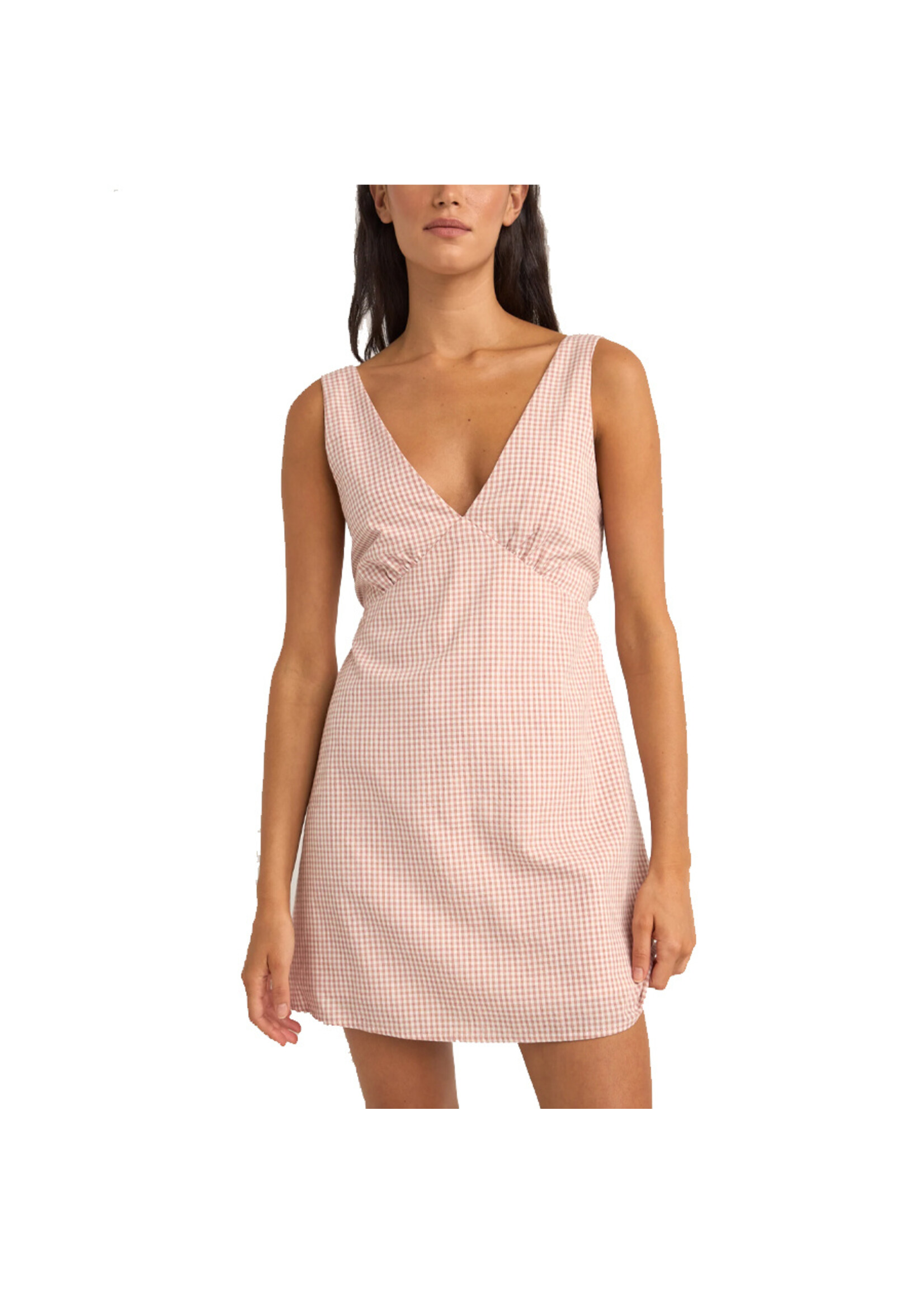 RHYTHM Robe LOLA CHECK MINI DRESS / Dusty pink (Femme)