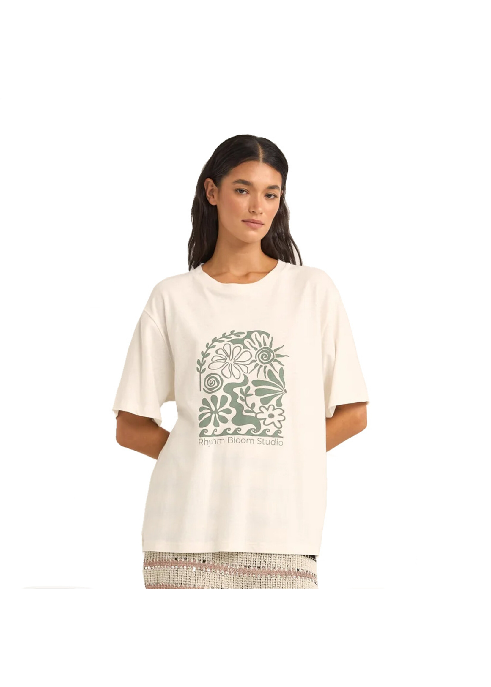 RHYTHM T-shirt BLOOM STUDIO OVERSIZED / Blanc (Femme)