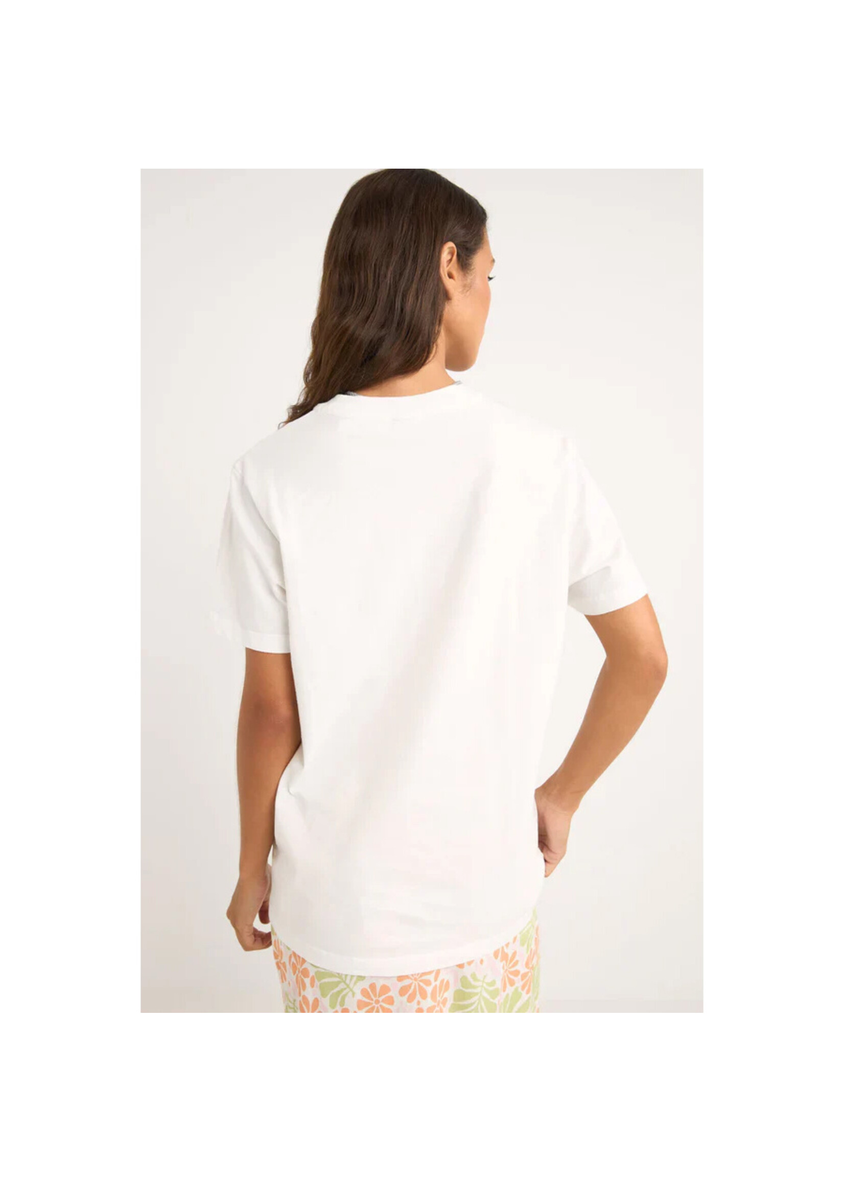 RHYTHM T-shirt FLOWER MARKET BOYFRIEND / Blanc (Femme)