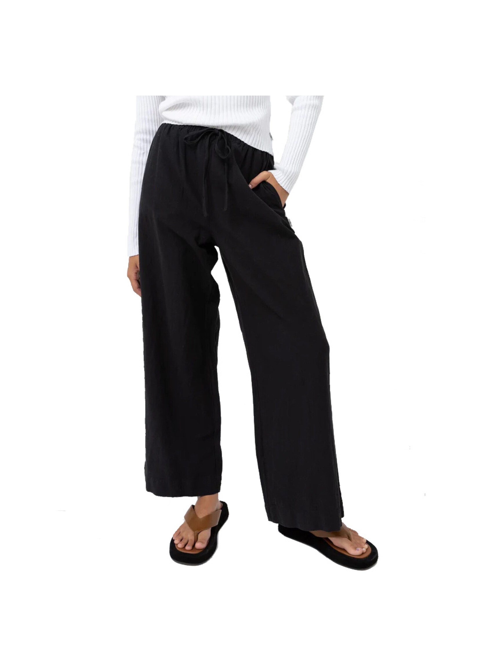 RHYTHM Pantalon CLASSIC DRAWSTRING PANT / Noir (Femme)