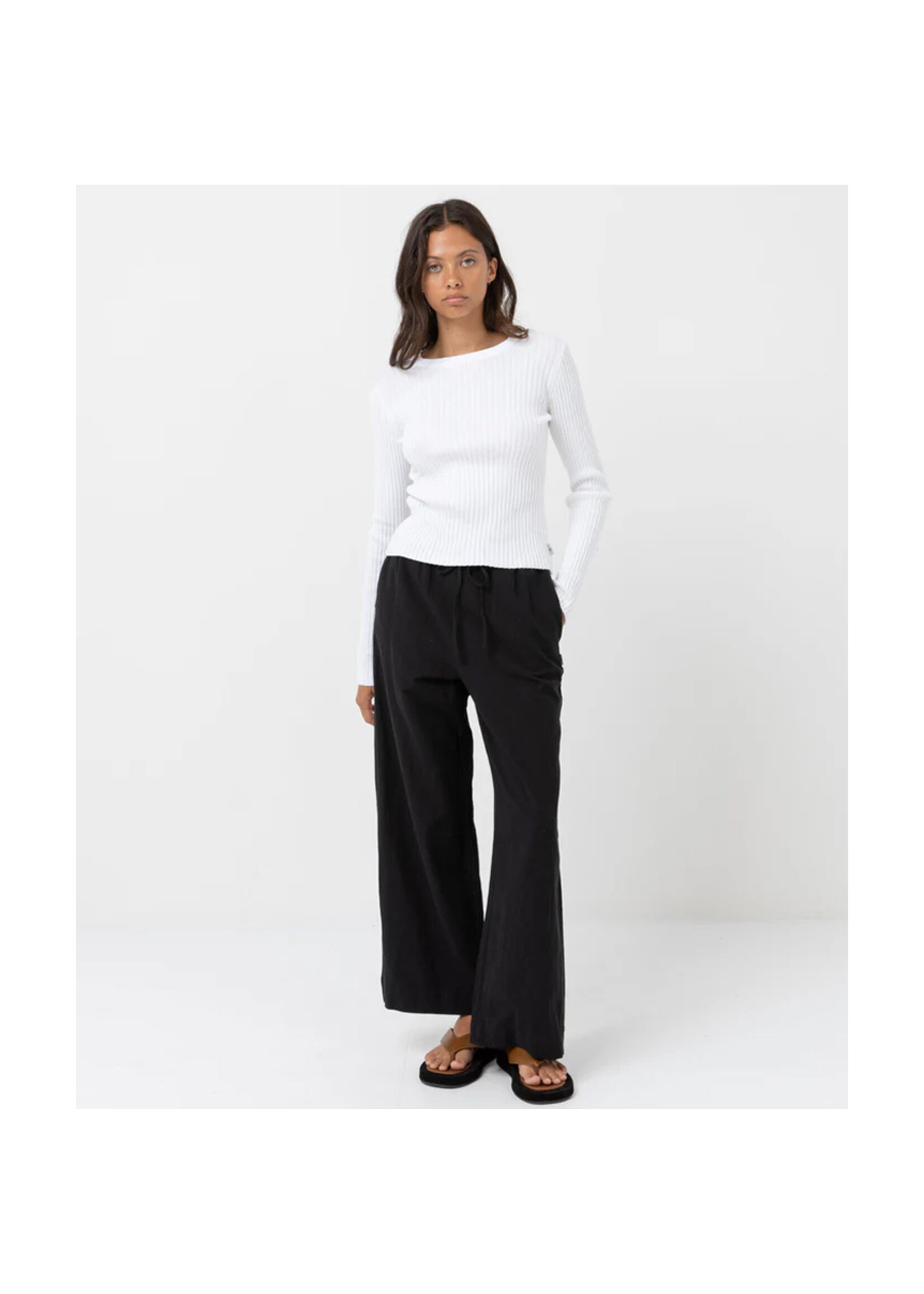 RHYTHM Pantalon CLASSIC DRAWSTRING PANT / Noir (Femme)