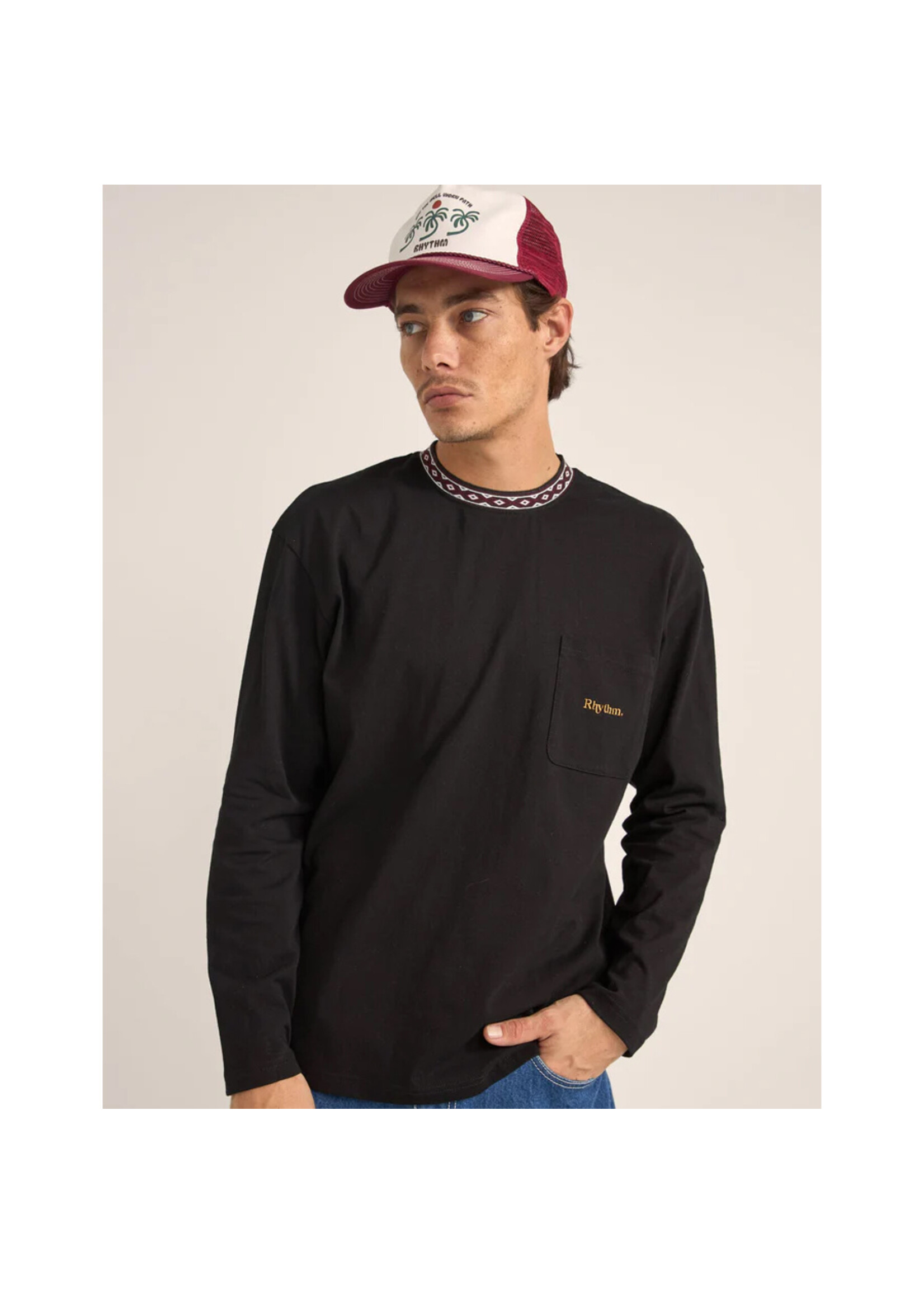 RHYTHM Chandail VINTAGE JAC LS TSHIRT / Noir (Homme)