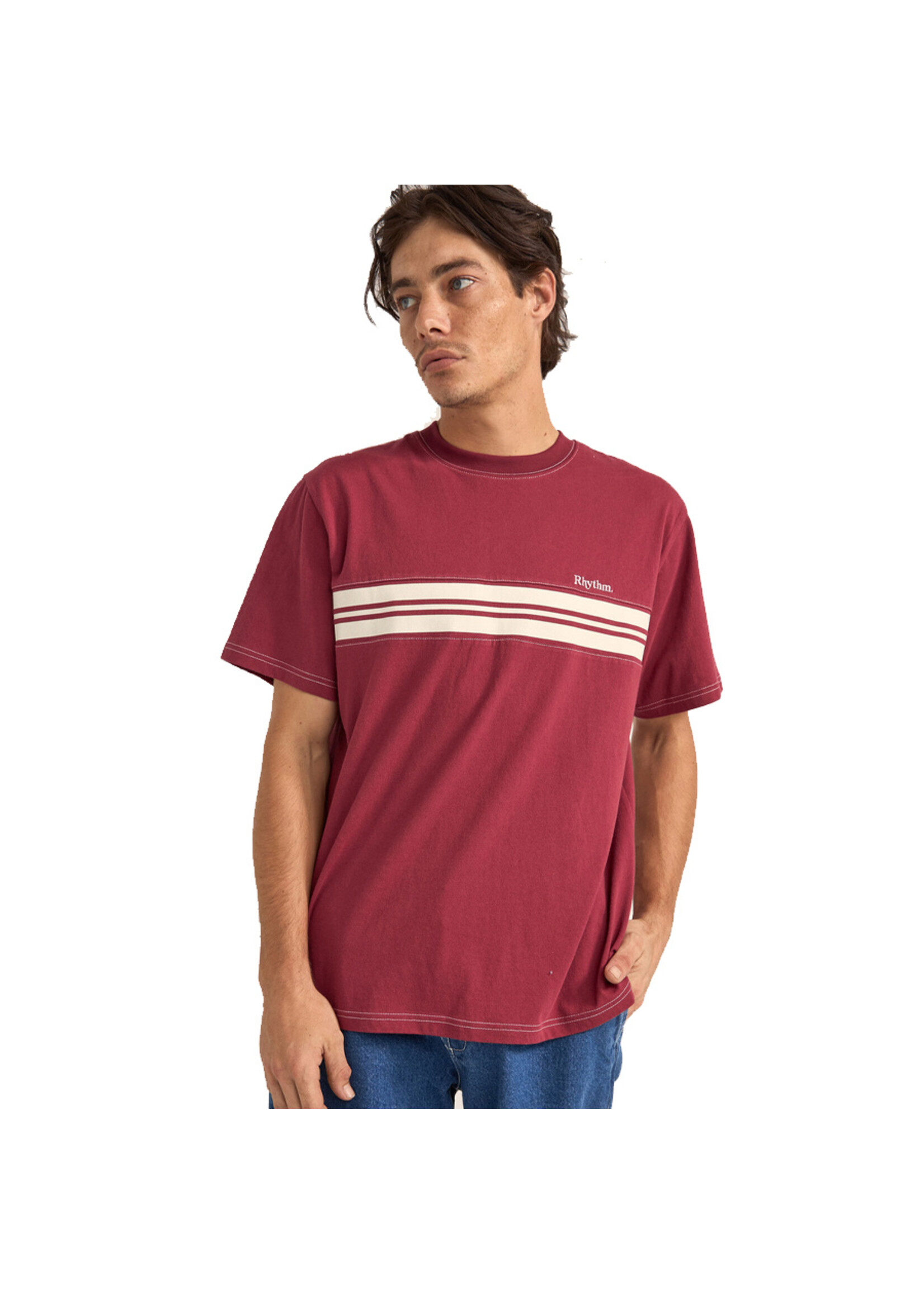 RHYTHM T-shirt VINTAGE PANEL SS / Merlot (Homme)