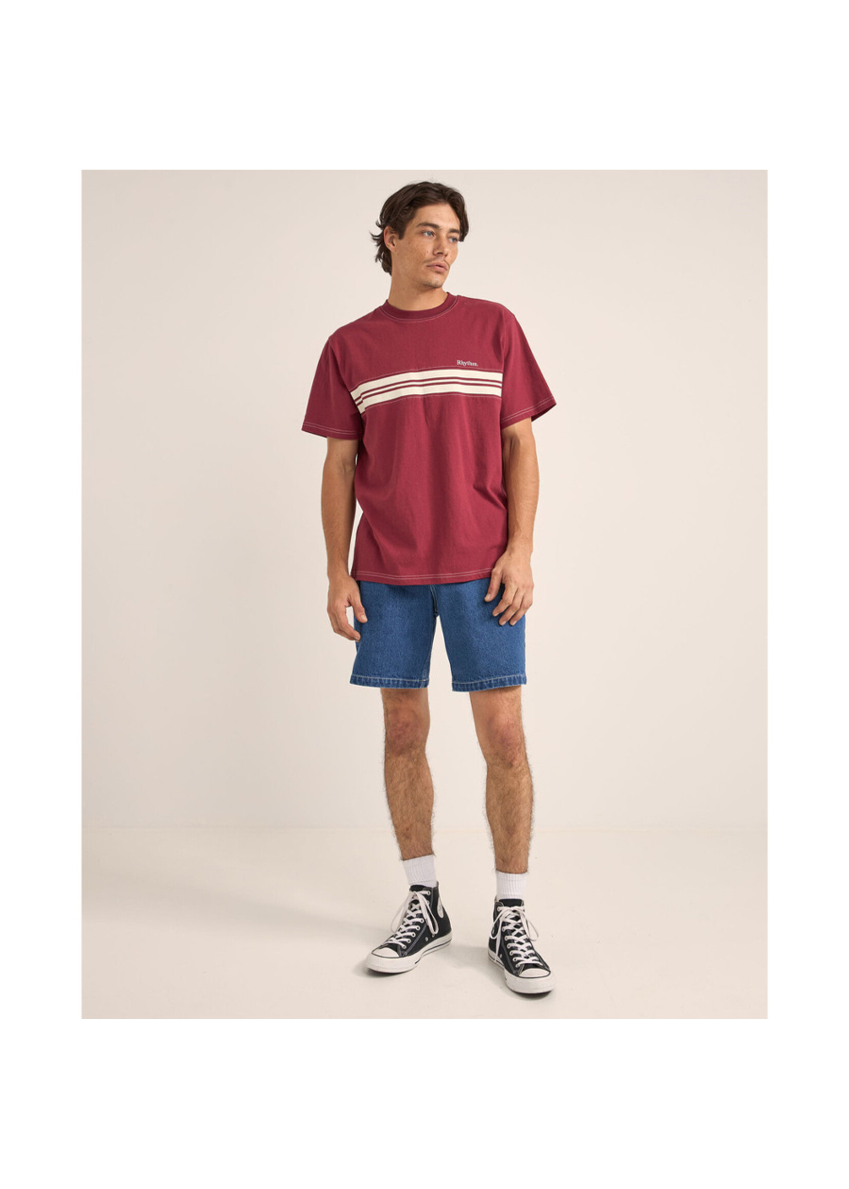 RHYTHM T-shirt VINTAGE PANEL SS / Merlot (Homme)