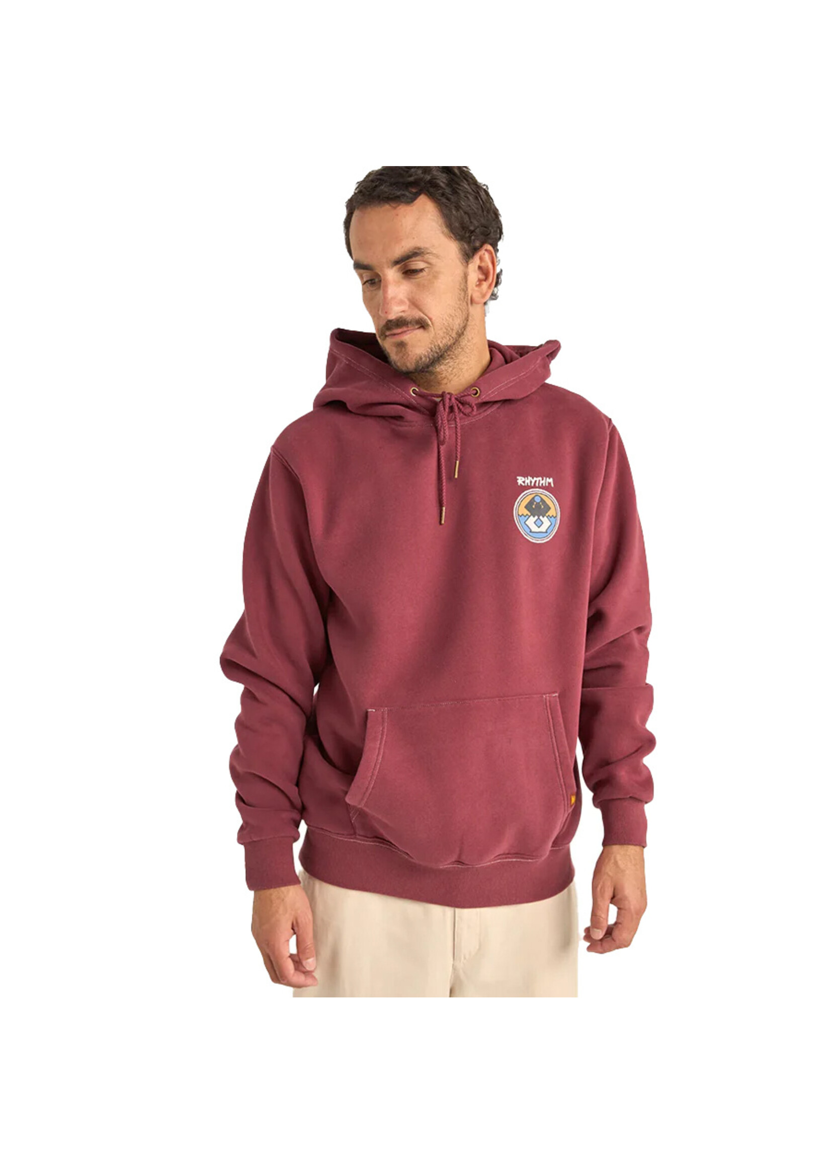 RHYTHM Chandail à capuchon CHANNEL FLEECE HOOD / Merlot (Homme)