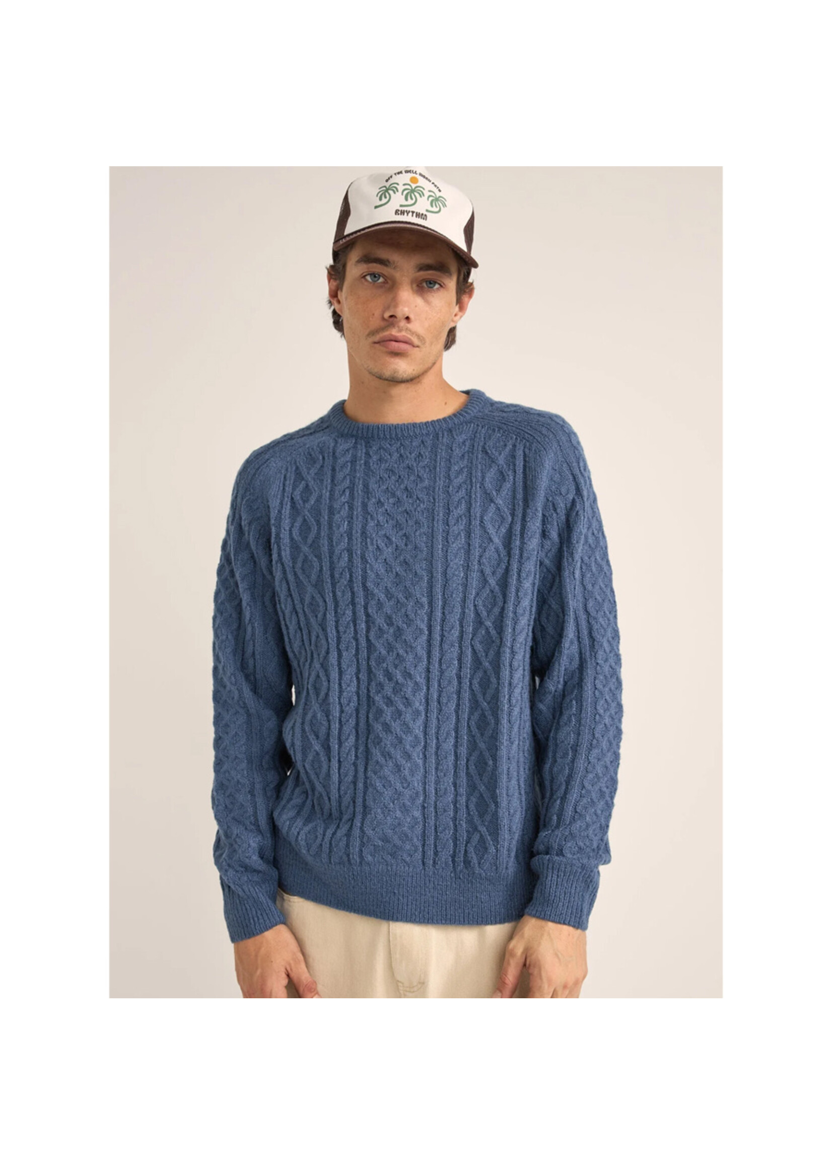 RHYTHM Chandail MOHAIR FISHERMANS KNIT / Slate (Homme)