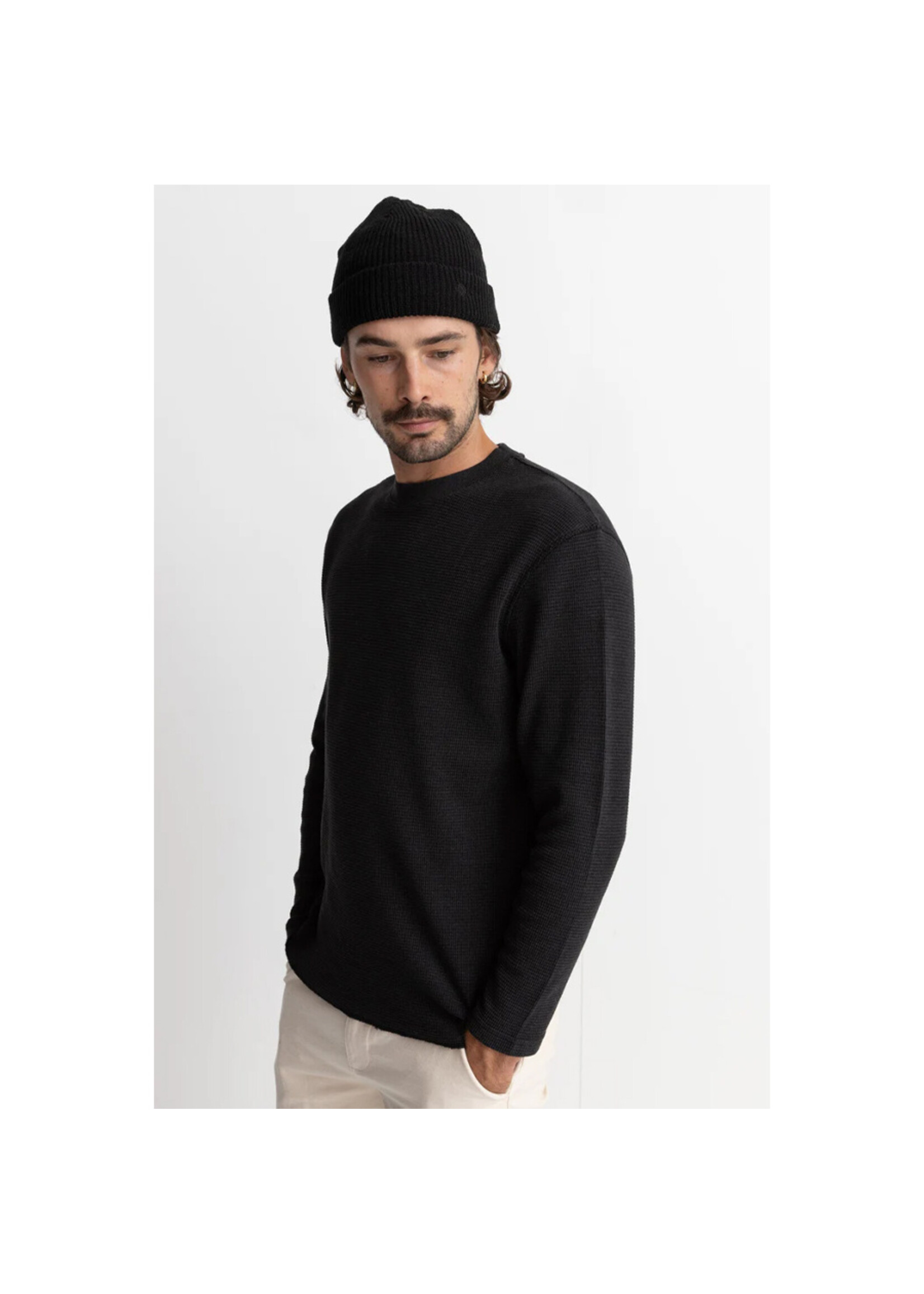 RHYTHM Chandail CLASSIC WAFFLE KNIT / Vintage black (Homme)