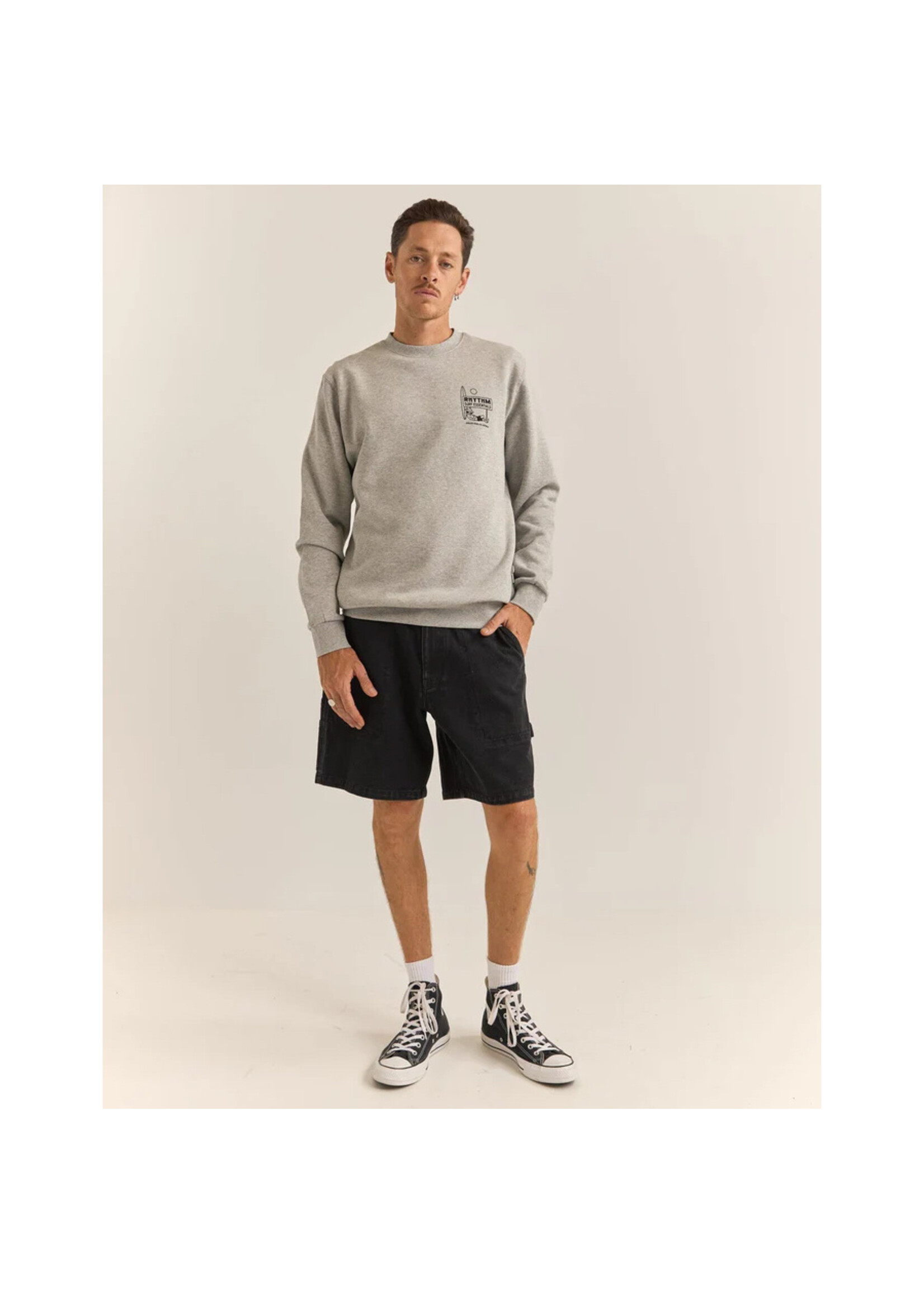 RHYTHM Chandail SIESTA FLEECE CREW / Grey heather (Homme)