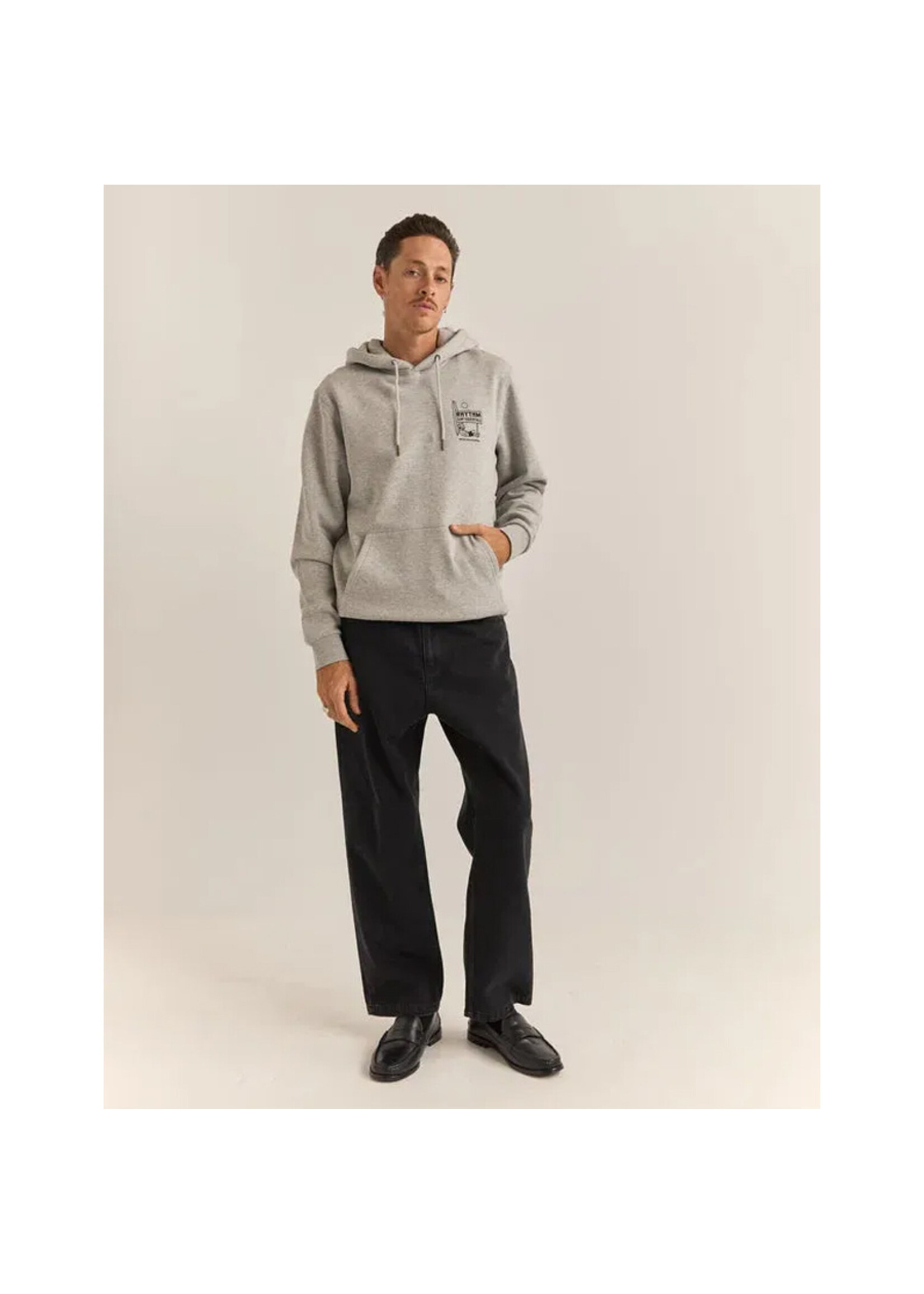 RHYTHM Chandail à capuchon SIESTA FLEECE HOOD / Grey heather (Homme)
