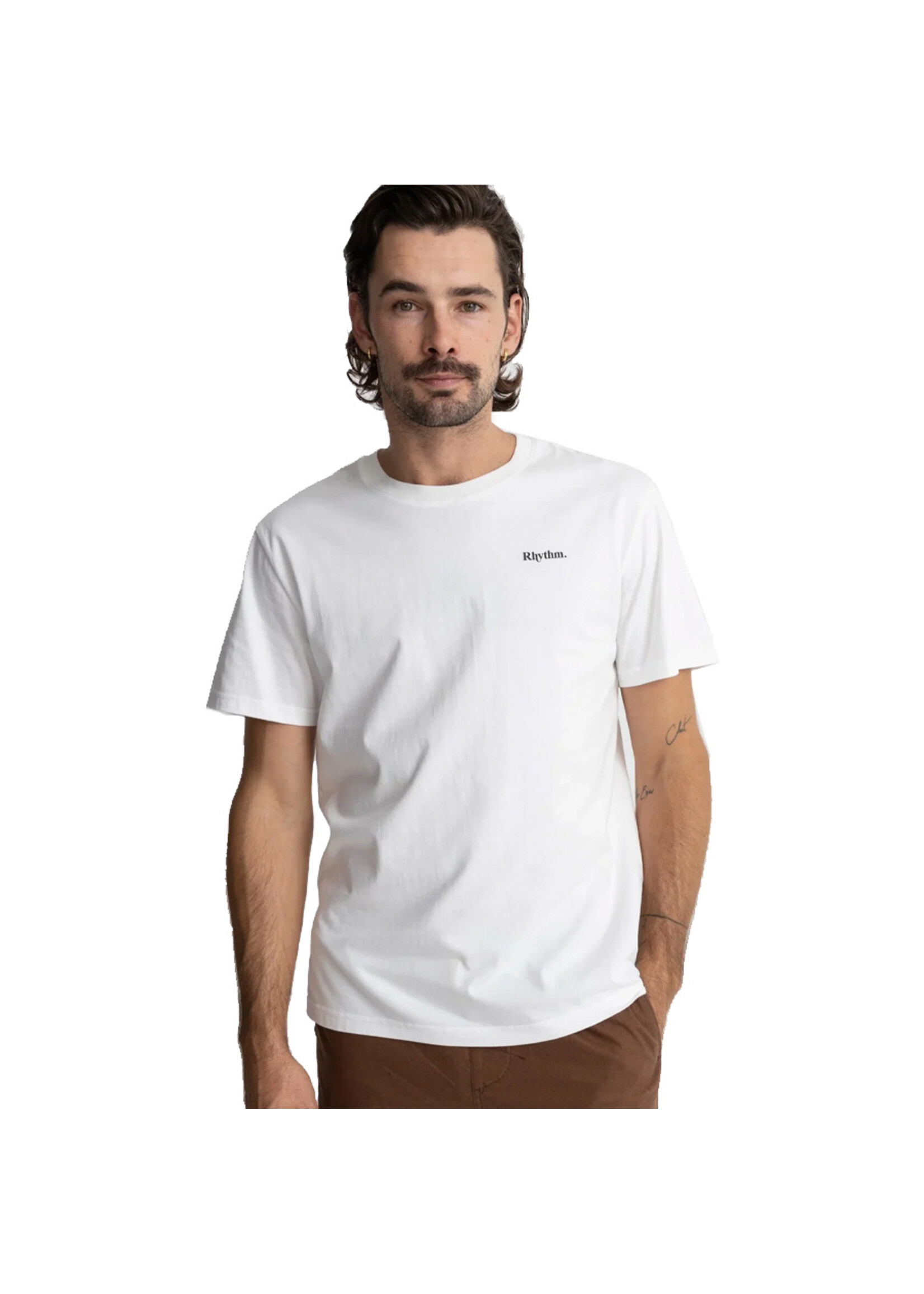 RHYTHM T-shirt BRAND TEE / Blanc (Homme)