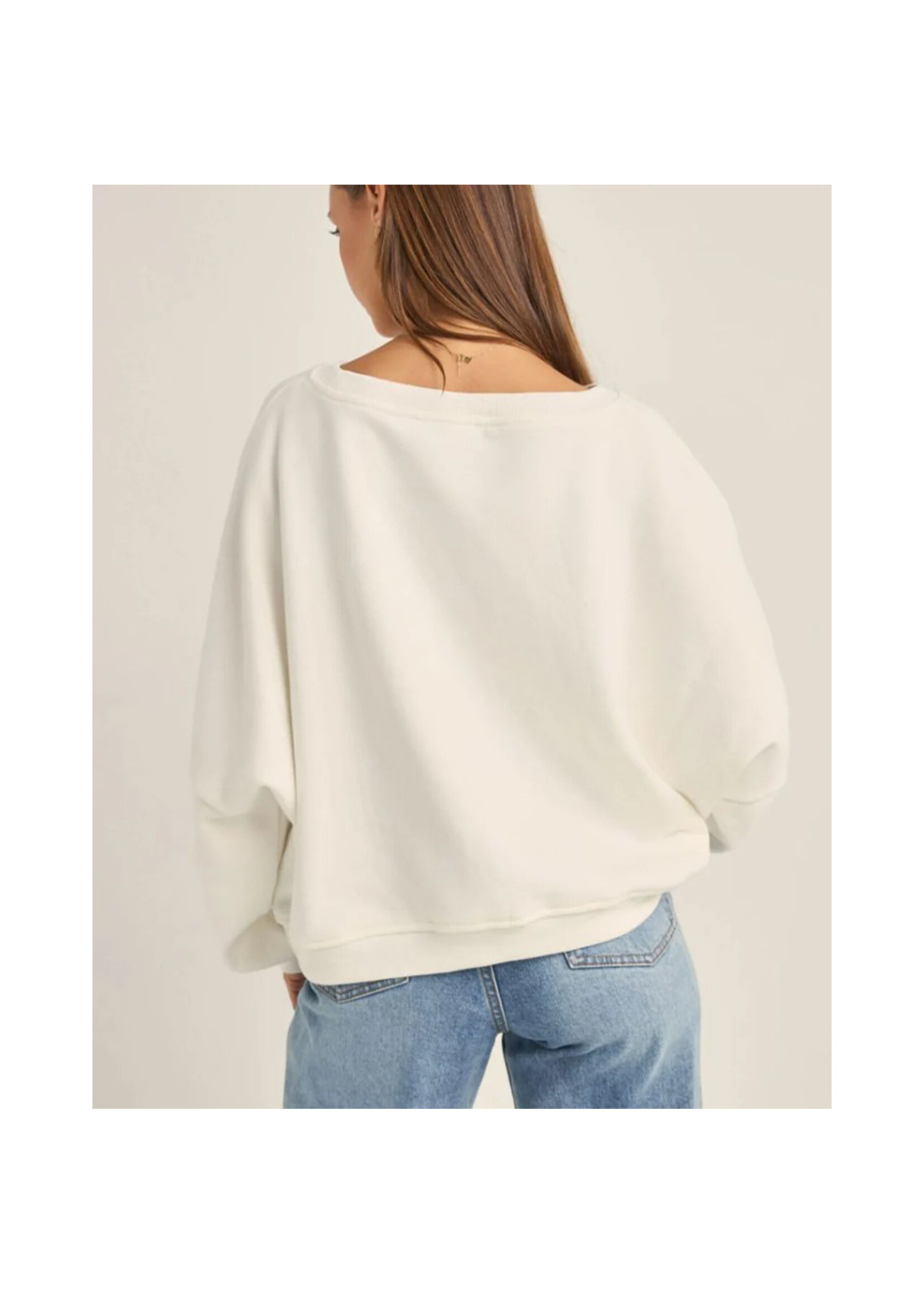 RHYTHM Chandail BORA BORA SLOUCH FLEECE / Vintage white (Femme)