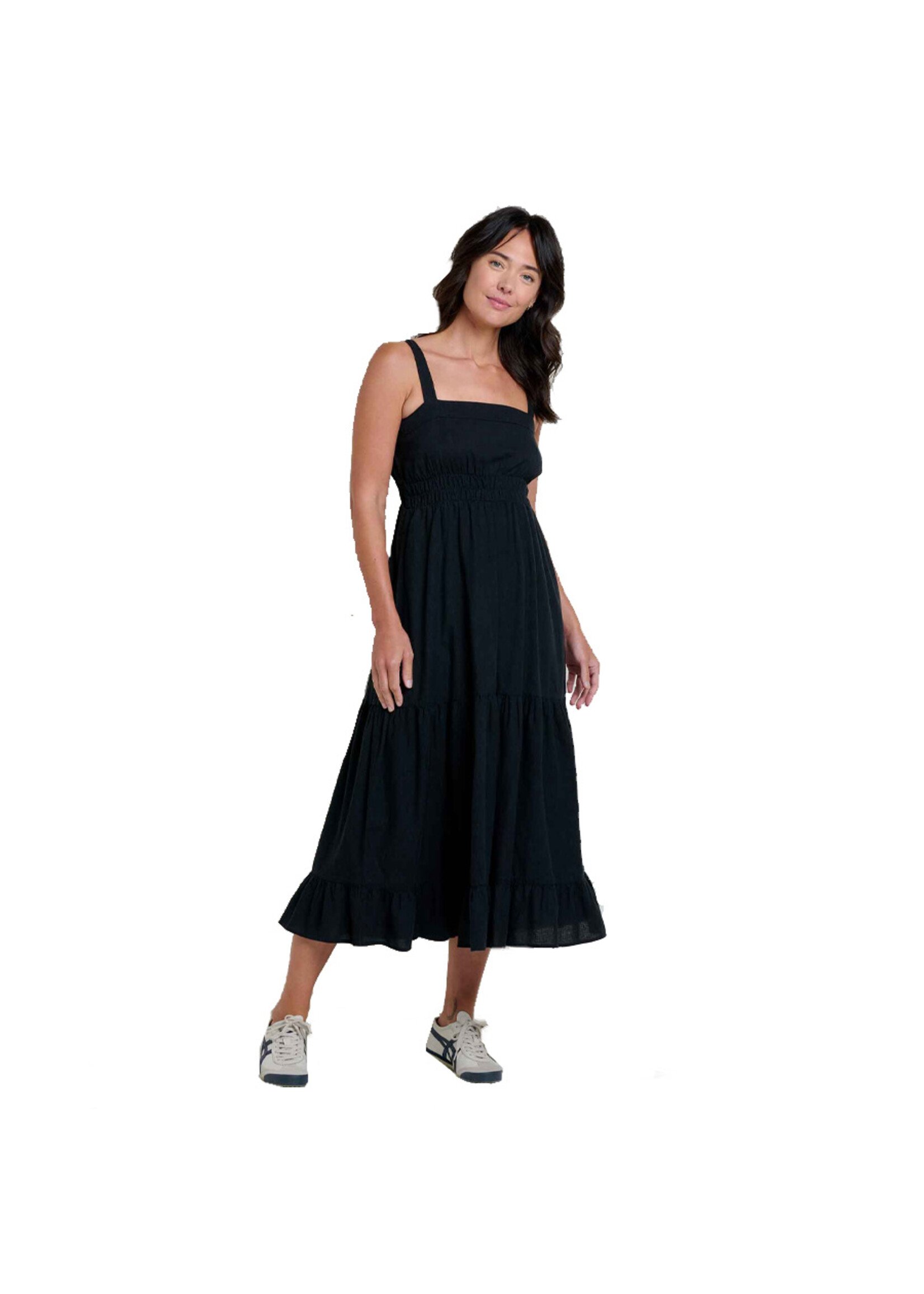 TOAD & CO Robe TAJ HEMP TIERED MIDI SL / Noir (Femme)
