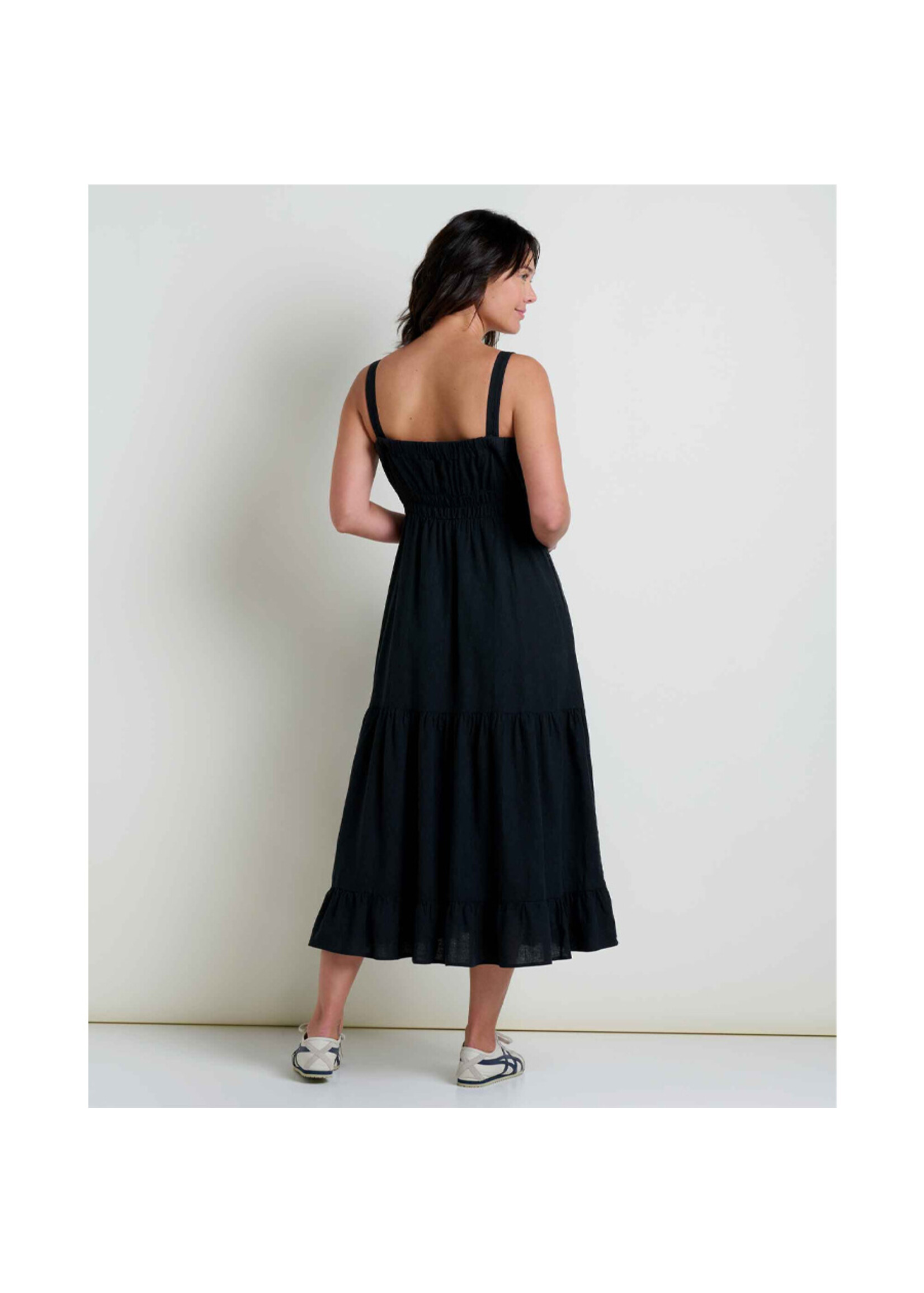 TOAD & CO Robe TAJ HEMP TIERED MIDI SL / Noir (Femme)