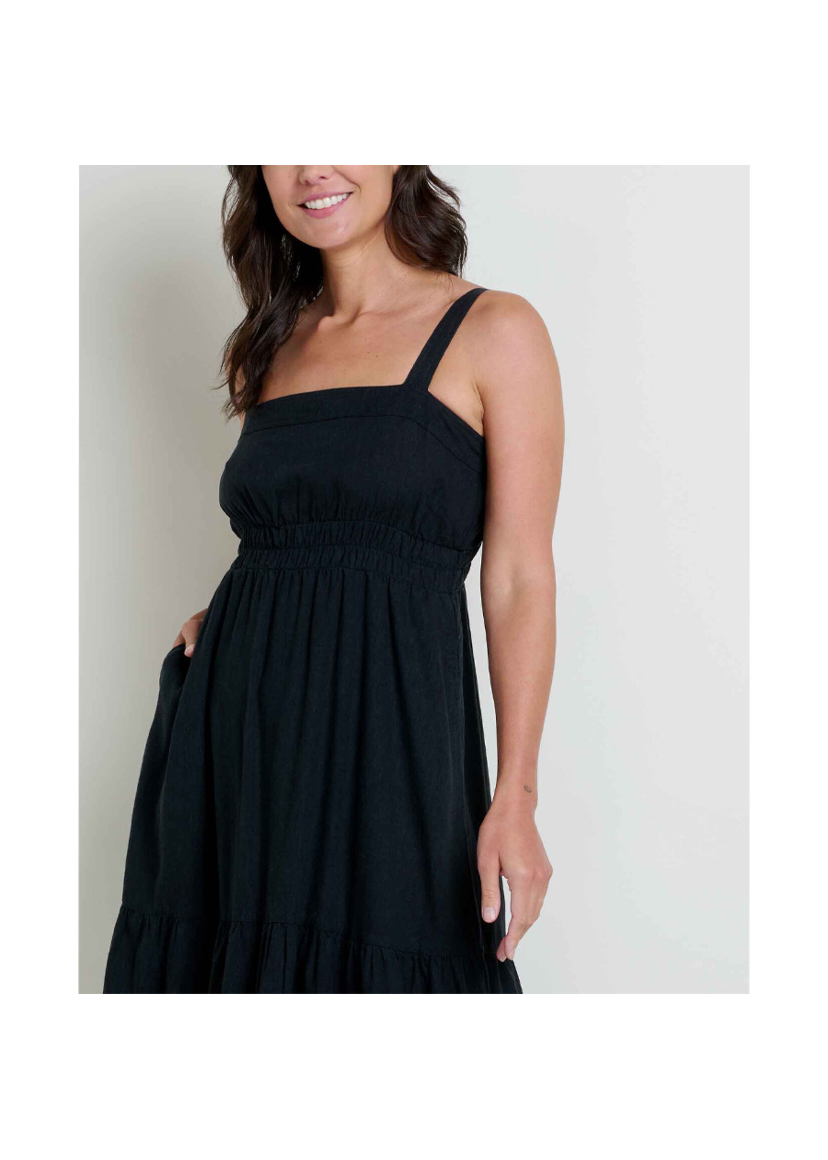 TOAD & CO Robe TAJ HEMP TIERED MIDI SL / Noir (Femme)