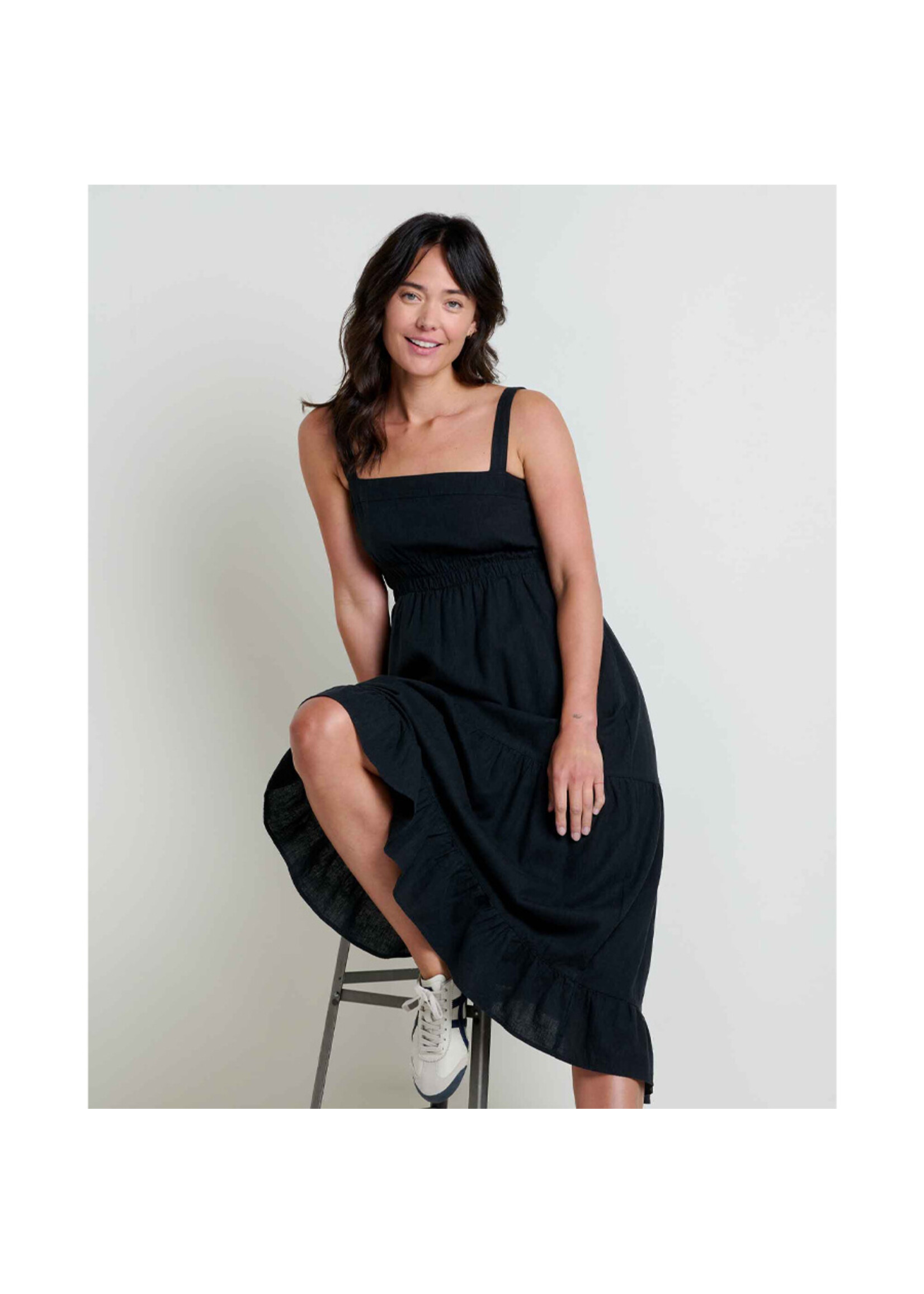 TOAD & CO Robe TAJ HEMP TIERED MIDI SL / Noir (Femme)