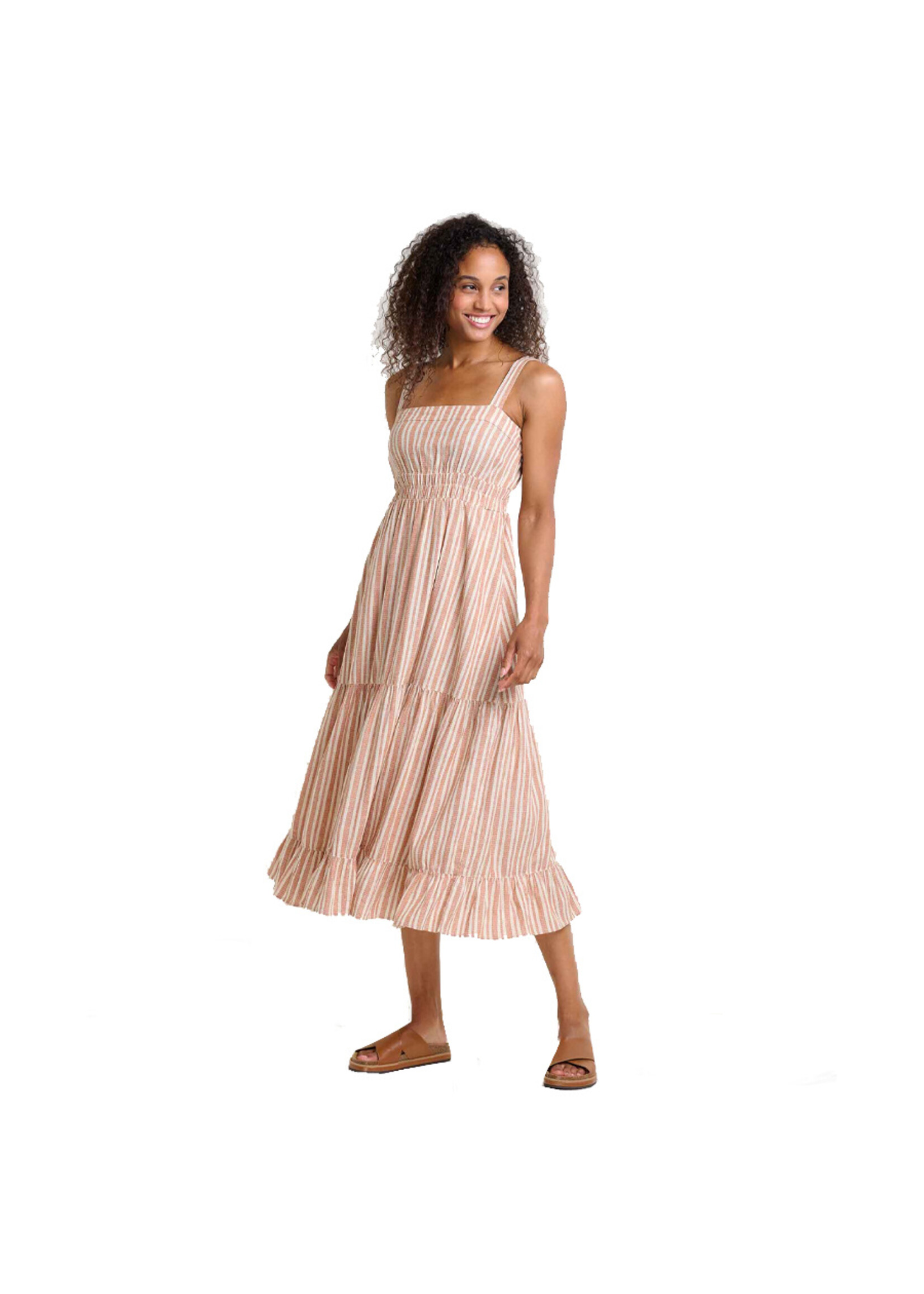 TOAD & CO Robe TAJ HEMP TIERED MIDI SL / Salt dobby (Femme)