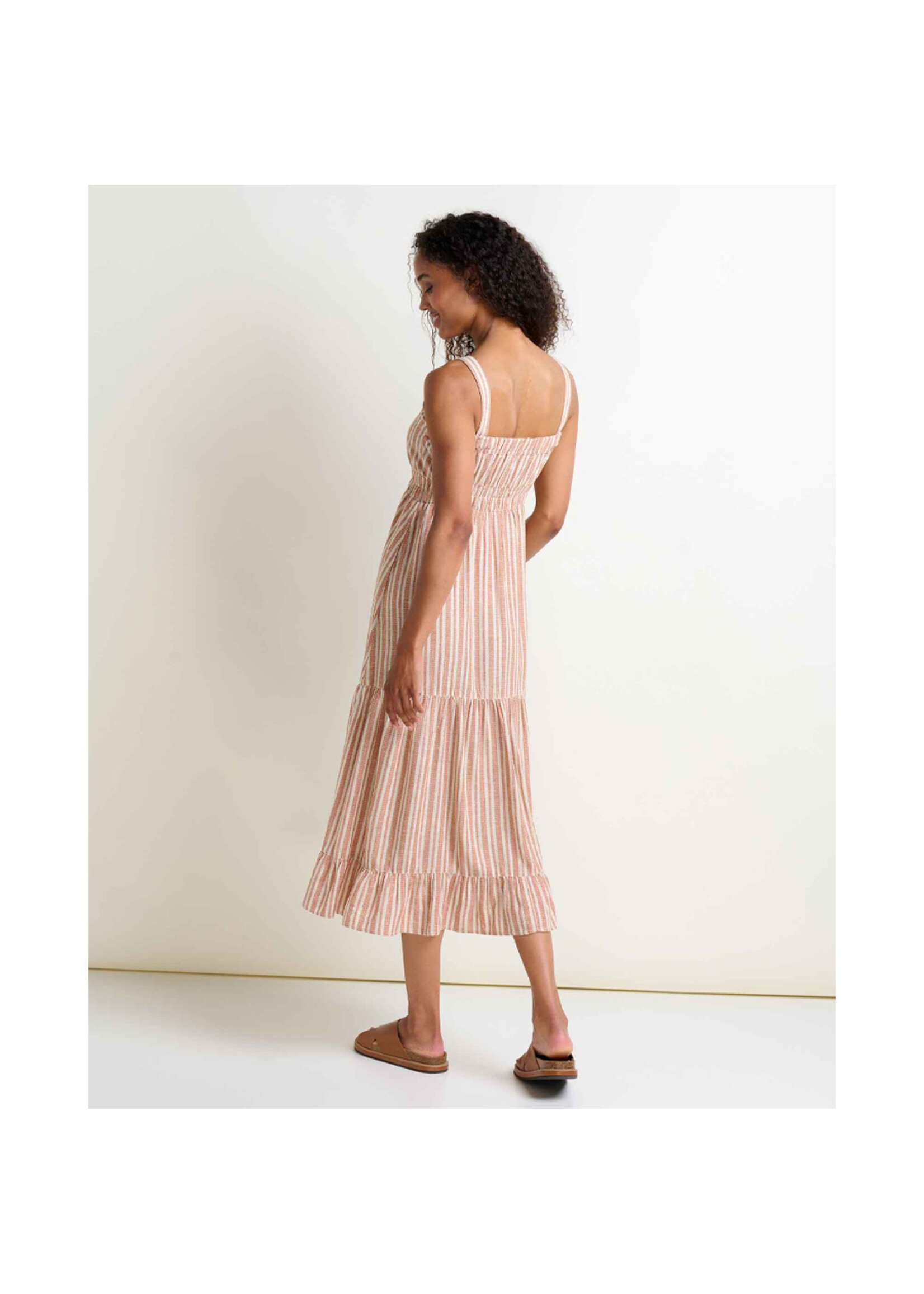TOAD & CO Robe TAJ HEMP TIERED MIDI SL / Salt dobby (Femme)