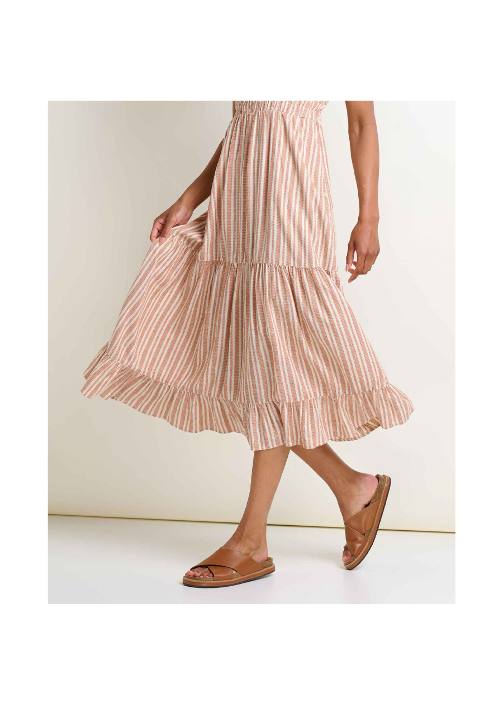 TOAD & CO Robe TAJ HEMP TIERED MIDI SL / Salt dobby (Femme)
