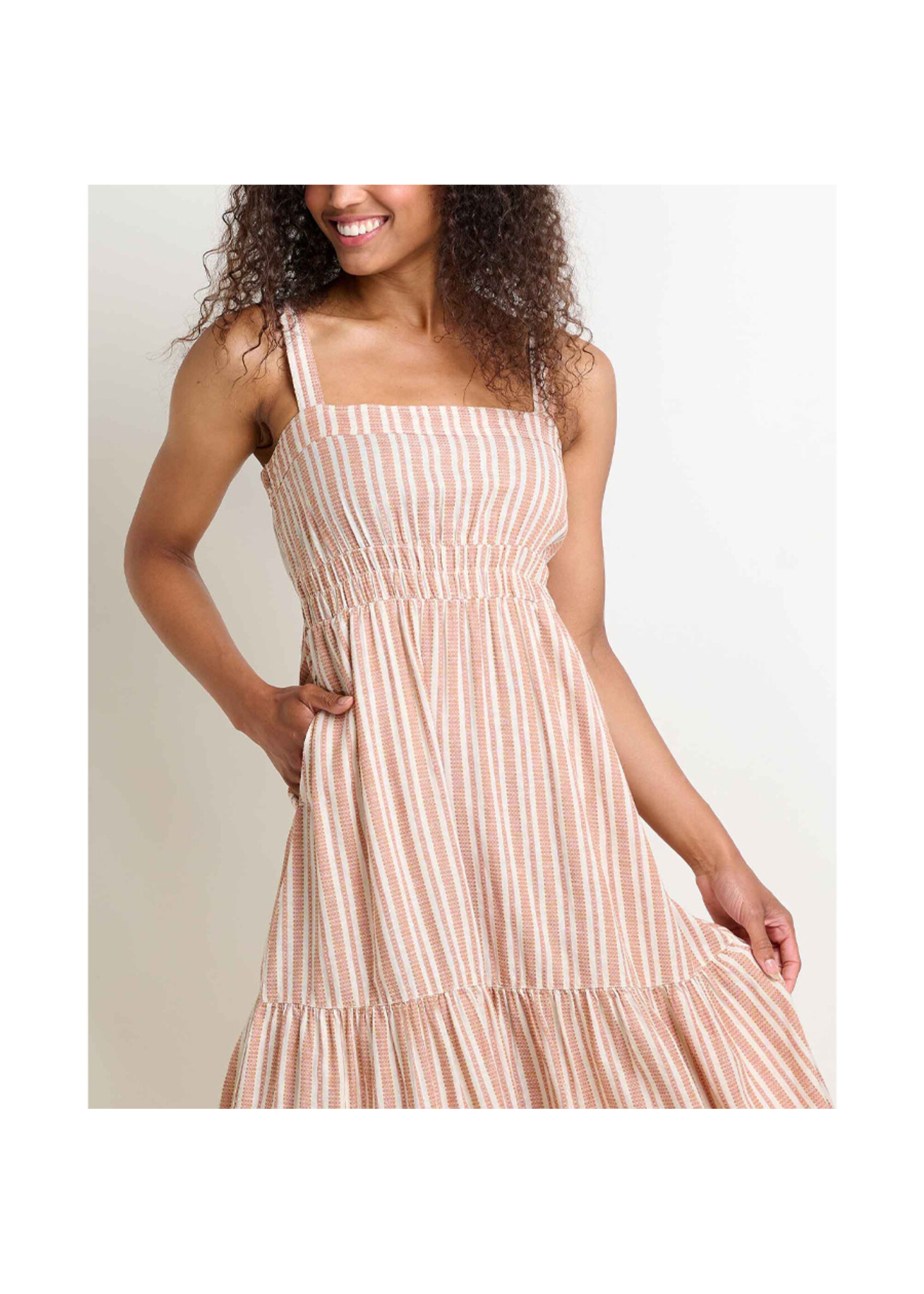 TOAD & CO Robe TAJ HEMP TIERED MIDI SL / Salt dobby (Femme)