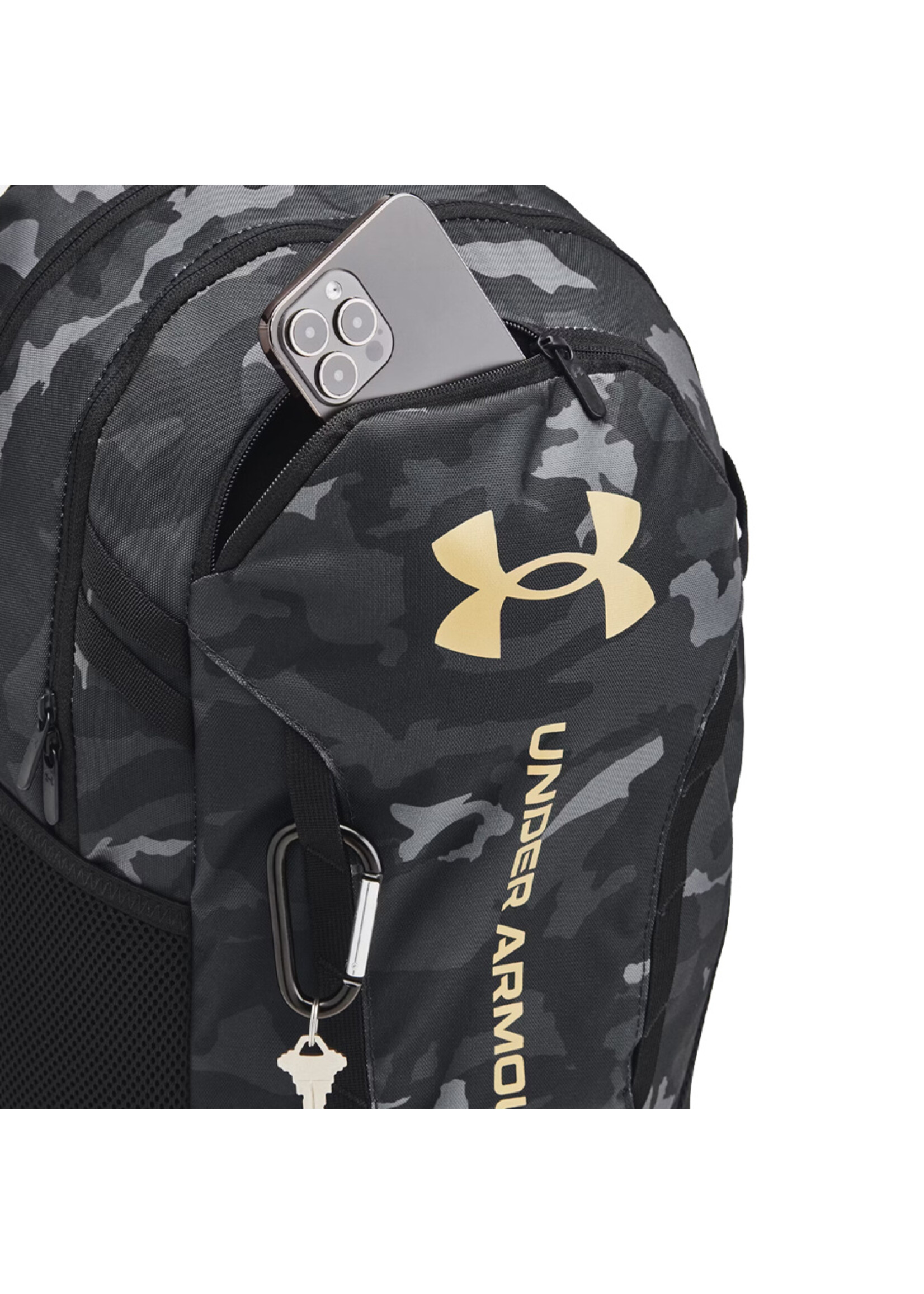 UNDER ARMOUR Sac à dos UA HUSTLE 6.0 / Black-Metallic Gold