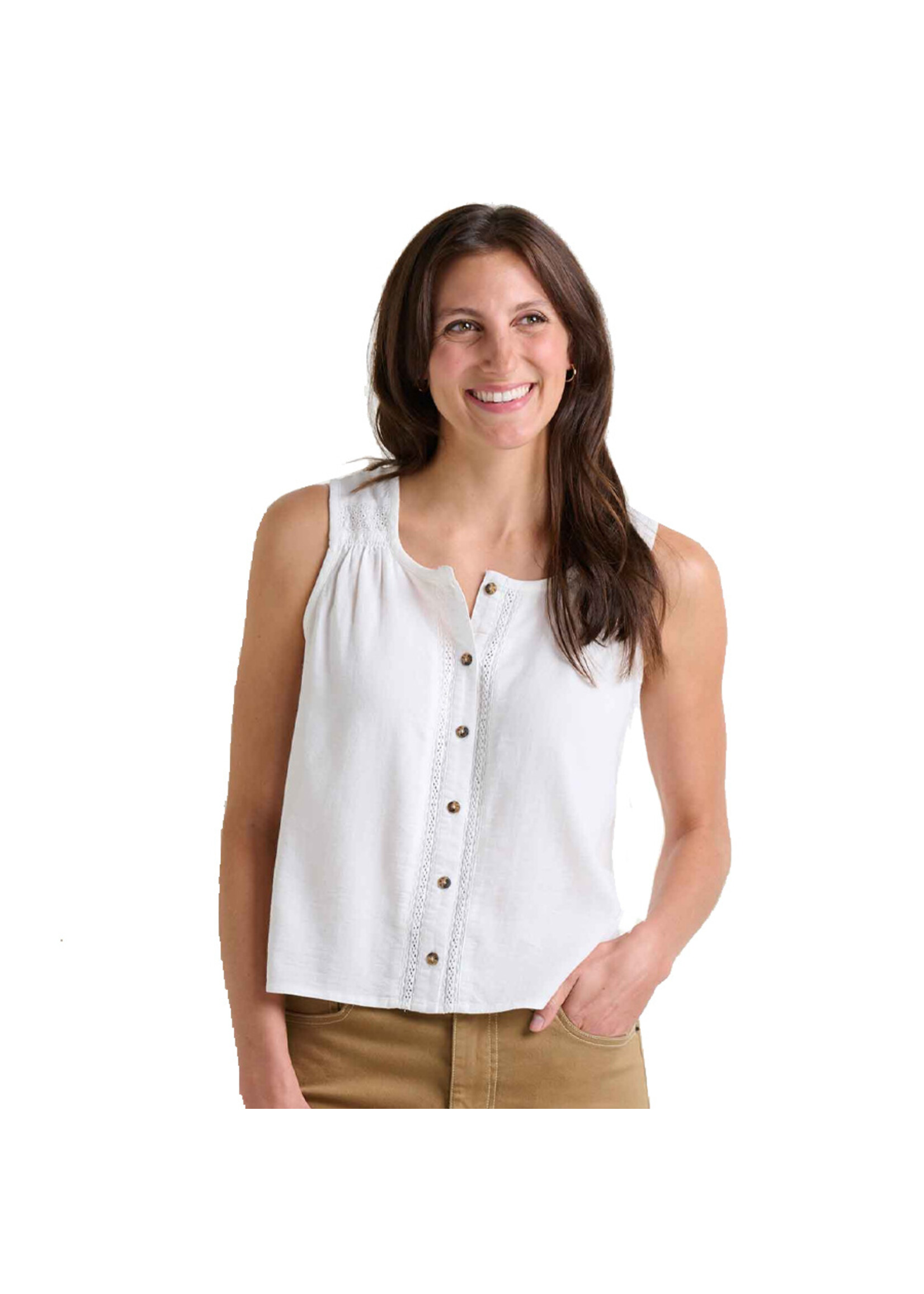 TOAD & CO Camisole MANZANA FRONT BUTTON / Egret (Femme)