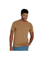 TOAD & CO T-shirt PRIMO SS CREW EMBROIDERED / Honey brown smile (Homme)