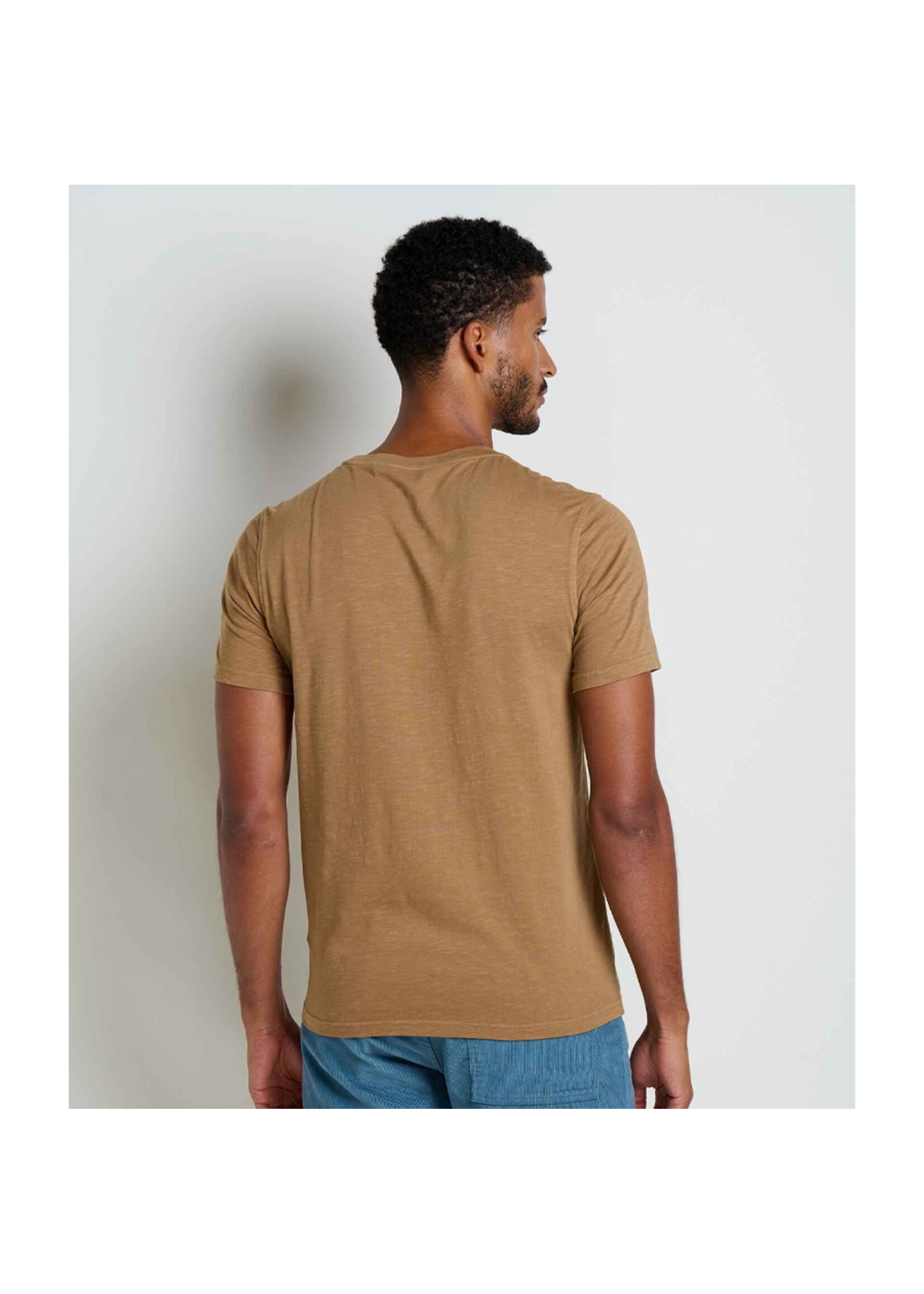 TOAD & CO T-shirt PRIMO SS CREW EMBROIDERED / Honey brown smile (Homme)