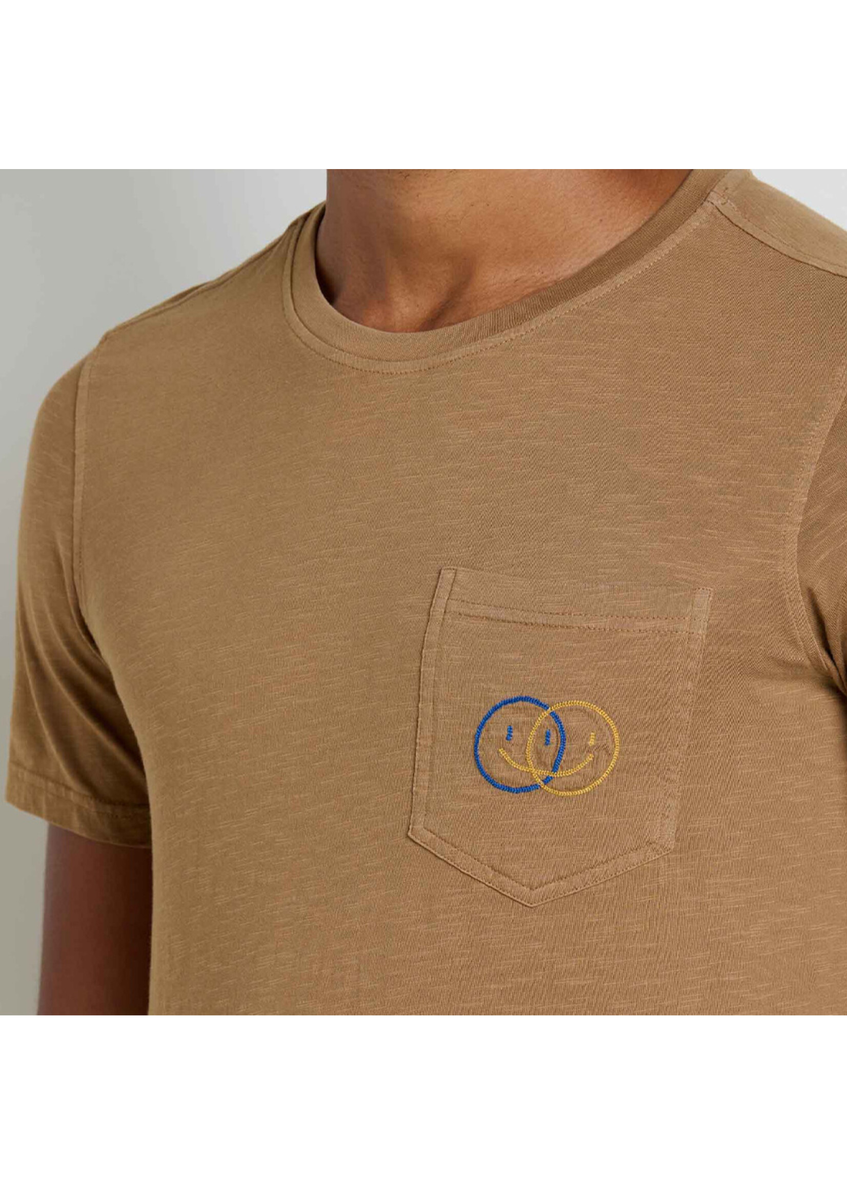 TOAD & CO T-shirt PRIMO SS CREW EMBROIDERED / Honey brown smile (Homme)