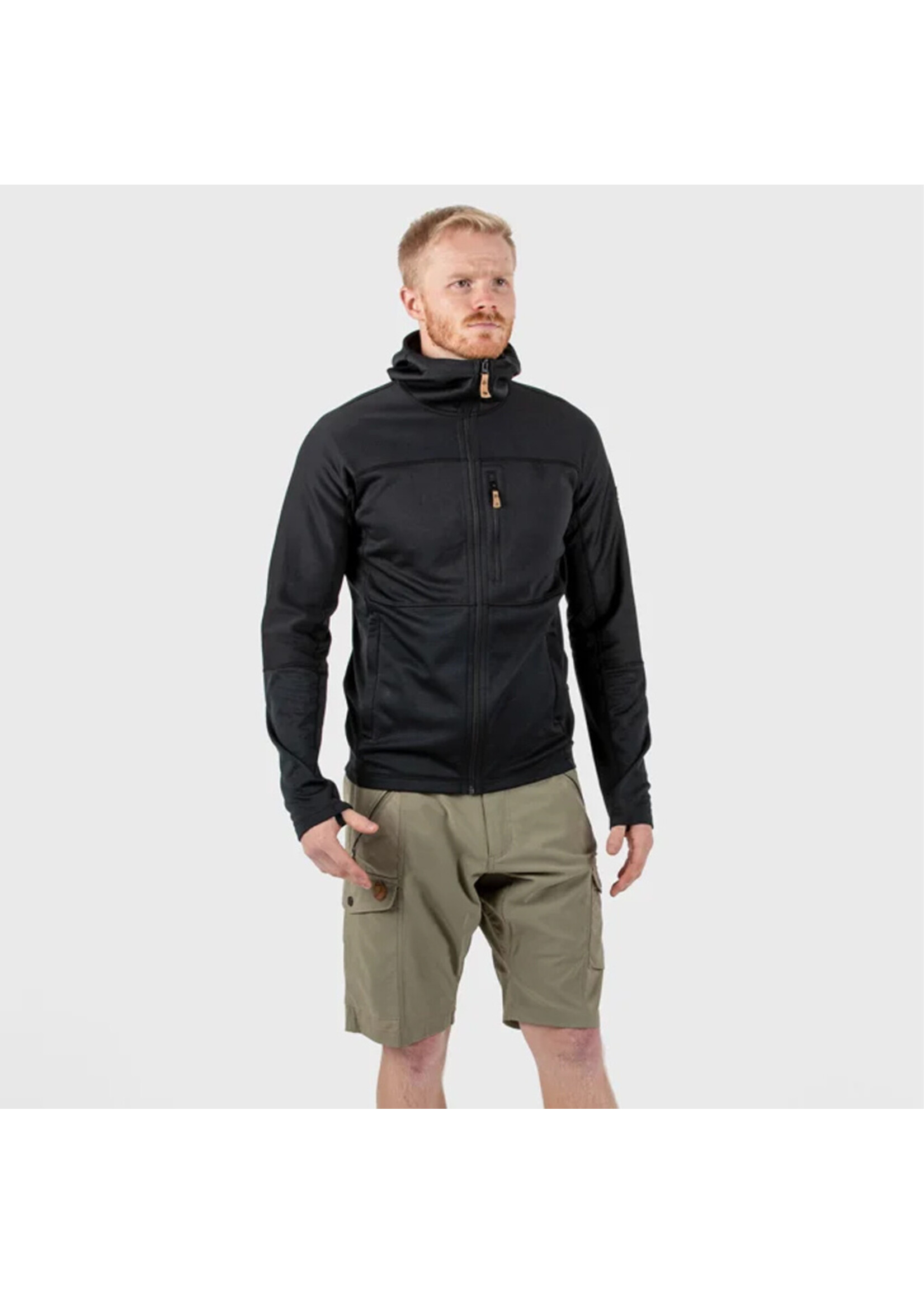 FJALL RAVEN Veste polaire à capuchon ABISKO TRAIL / Noir (Homme)