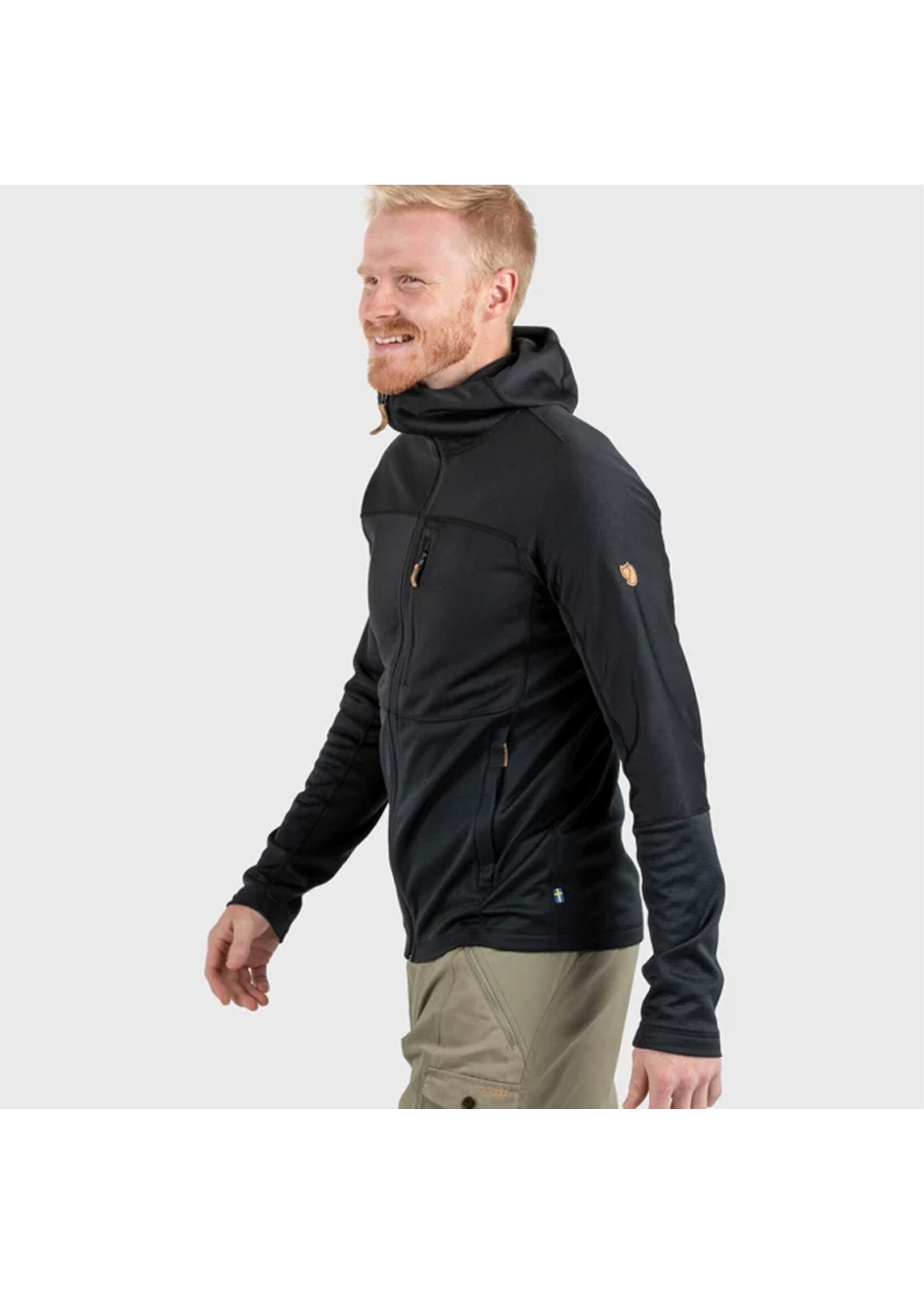 FJALL RAVEN Veste polaire à capuchon ABISKO TRAIL / Noir (Homme)
