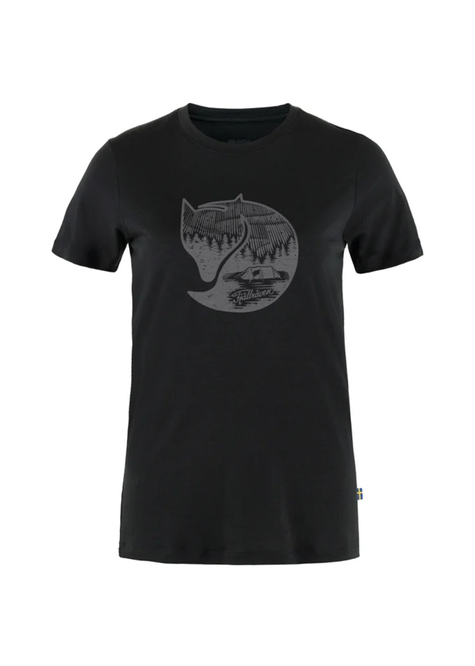 FJALL RAVEN T-shirt ABISKO WOOL FOX / Black-iron Grey (Femme)