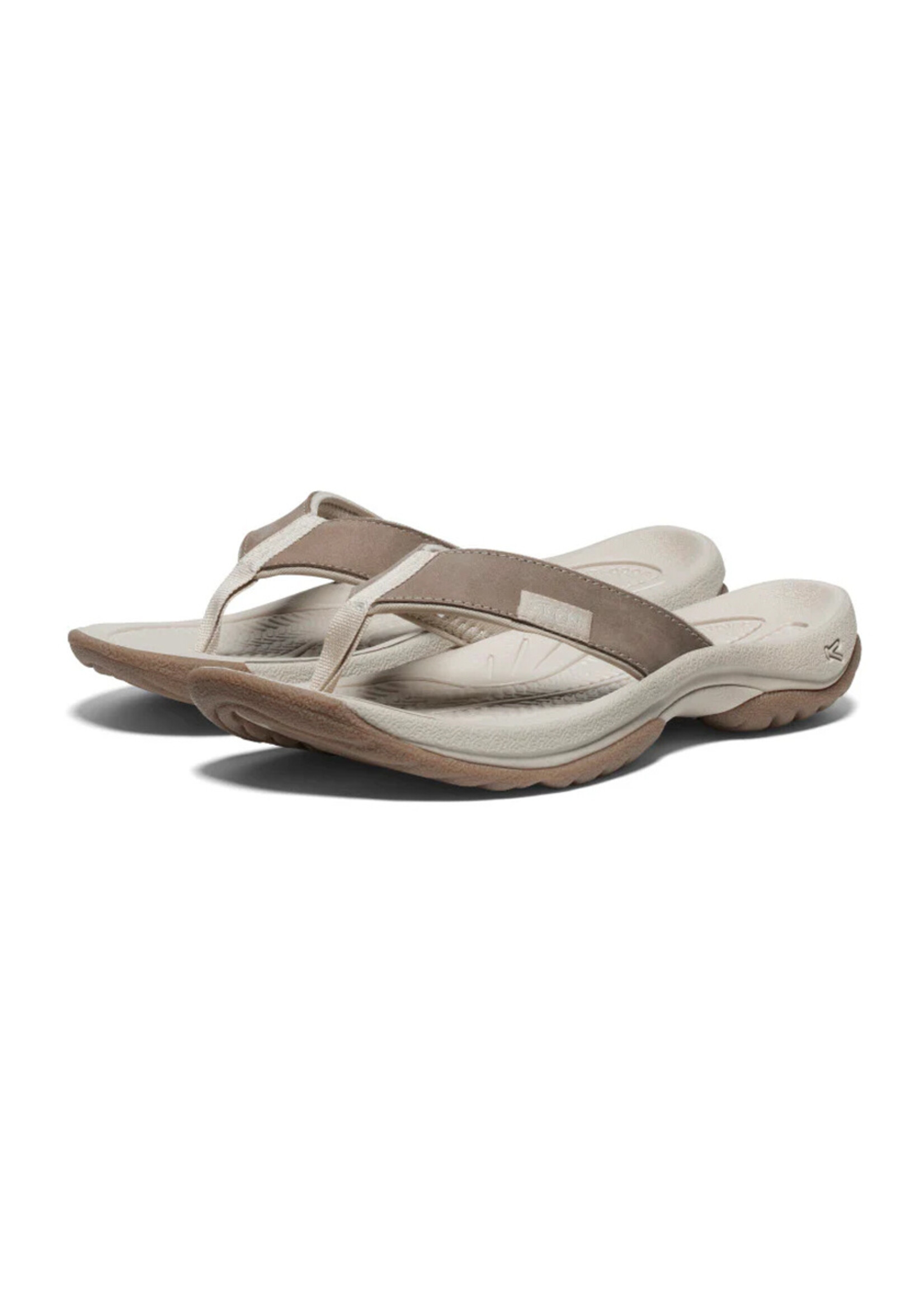 KEEN KONA LEATHER FLIP-FLOP / Brindle-silver birch (Femme)