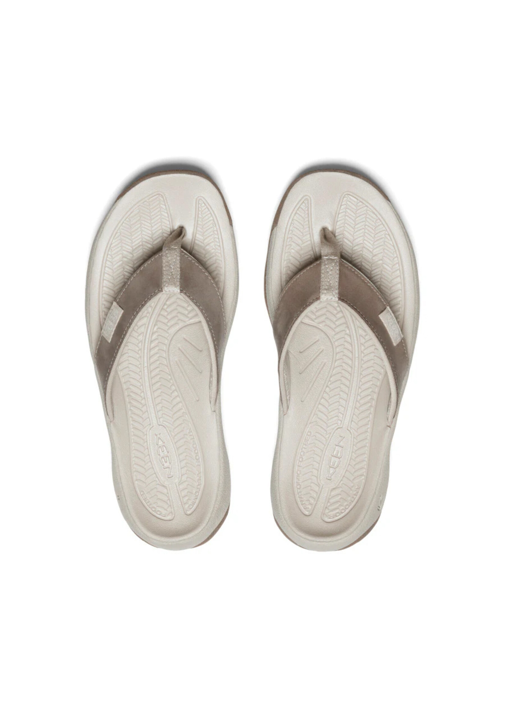 KEEN KONA LEATHER FLIP-FLOP / Brindle-silver birch (Femme)
