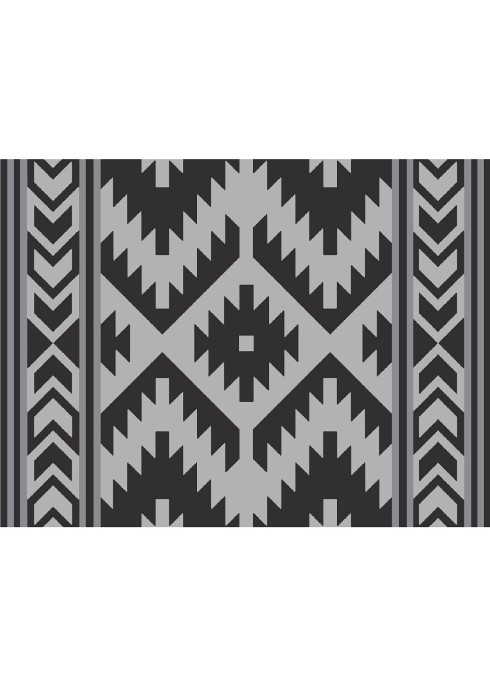 KUMA Tapis d'extérieur SANTE FE BOHO 12' x 9' / Black-Grey