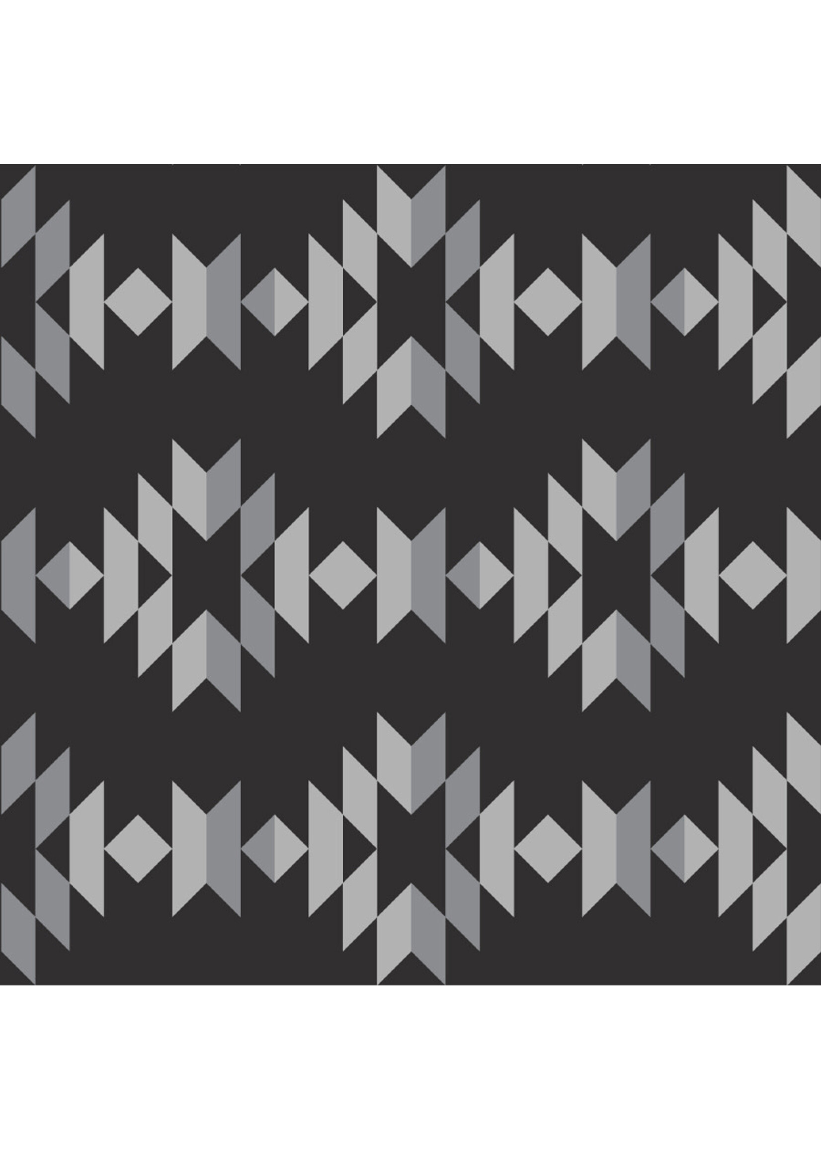KUMA Tapis d'extérieur 9' x 9' MONTERREY BOHO / Black-Grey